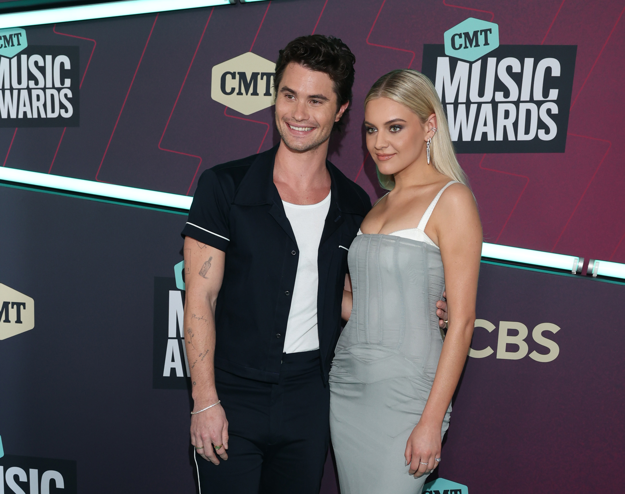 AUSTIN, TEXAS - APRIL 02: (L-R) Chase Stokes and Kelsea Ballerini attend the 2023 CMT Music Awards at Moody Center on April 02, 2023 in Austin, Texas.