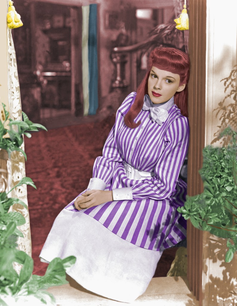 Actress Judy Garland on the set of "Meet Me in Saint Louis".