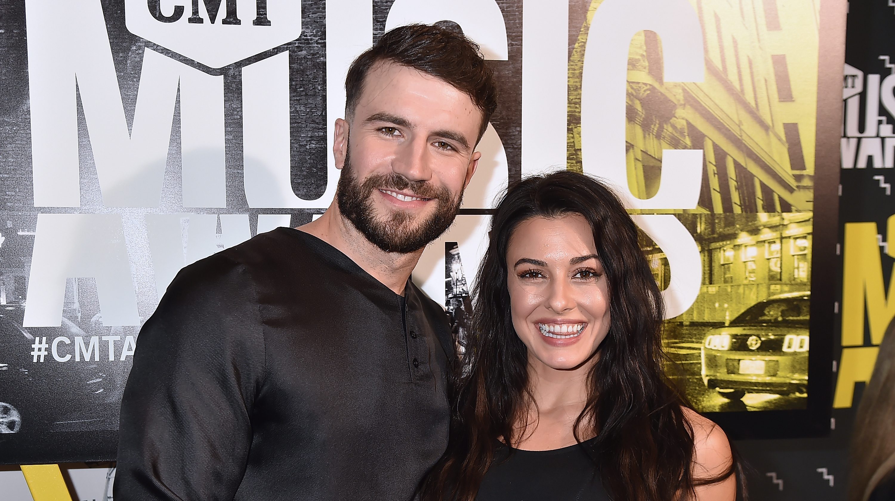 NASHVILLE, TN - JUNE 07: Singer-songwriter Sam Hunt (L) and Hannah Lee Fowler (R) attend the 2017 CMT Music Awards at the Music City Center on June 7, 2017 in Nashville, Tennessee.