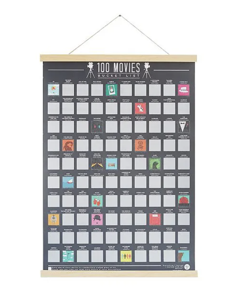 100 Movies Scratch Off Poster