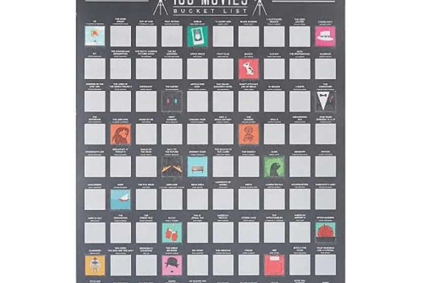 100 Movies Scratch Off Poster