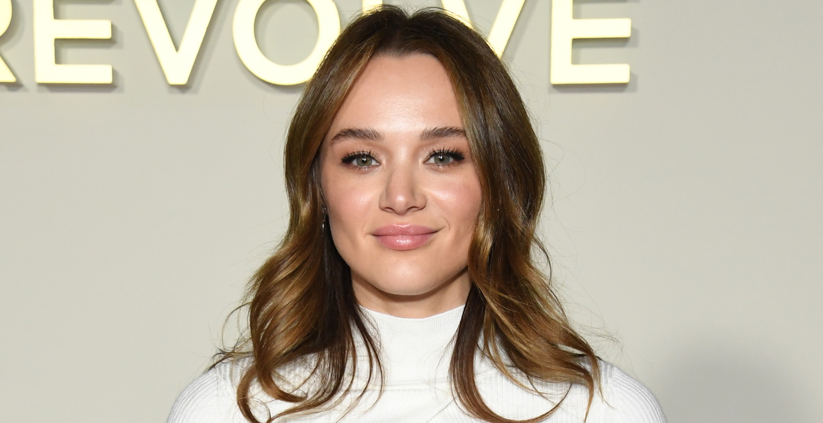 Hunter King attends Revolve x AT&T Present Revolve Winterland on December 08, 2022 in Los Angeles, California.
