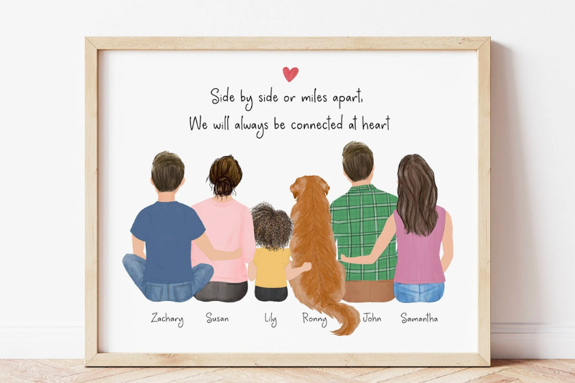 custom family portrait gift for parents