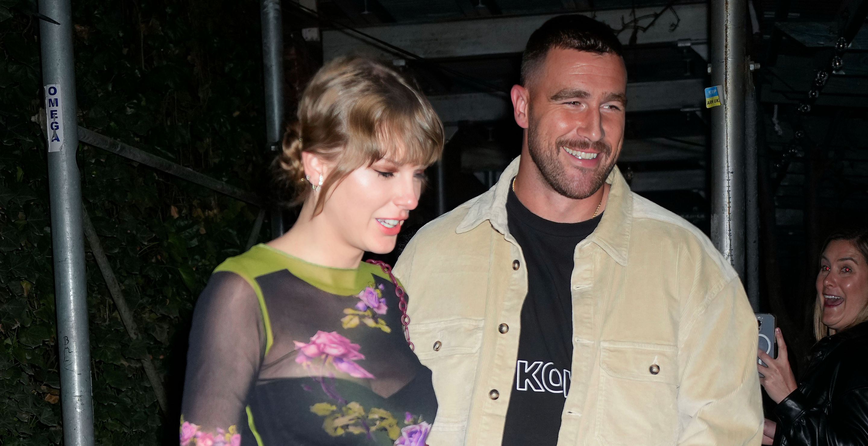 Taylor Swift and Travis Kelce have dinner at Waverly Inn on October 15, 2023 in New York City.
