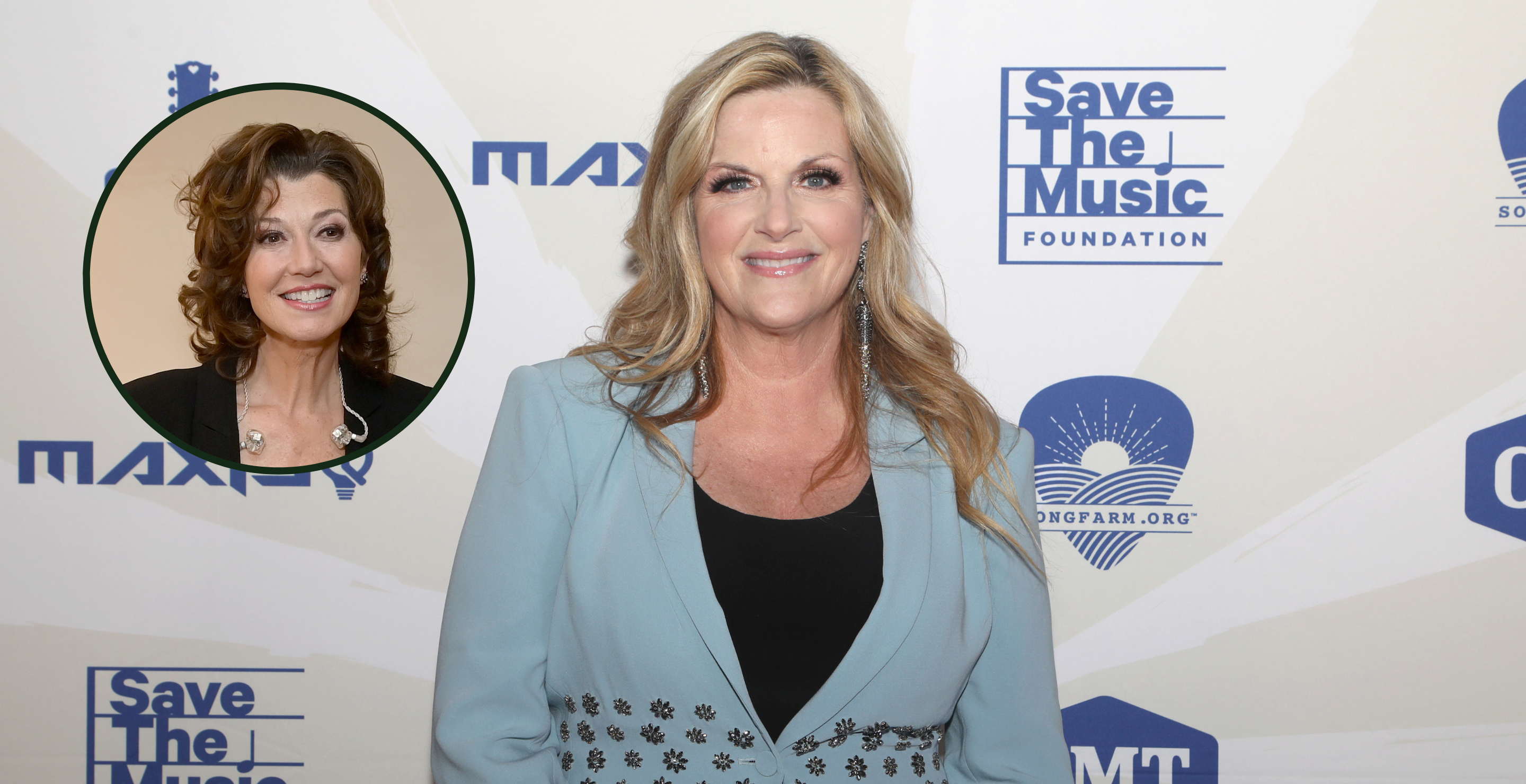 NASHVILLE, TENNESSEE - JUNE 05: Honoree Trisha Yearwood attends Save The Music & SongFarm.org's 4th annual "Hometown to Hometown" event at City Winery Nashville on June 05, 2023 in Nashville, Tennessee and LOS ANGELES, CALIFORNIA - JANUARY 14: (L-R) Amy Grant and Morgan James attend Live at The Music Center: Concert Celebrating Jerry Moss, Co-Founder of A&M Records at The Music Center on January 14, 2023 in Los Angeles, California.
