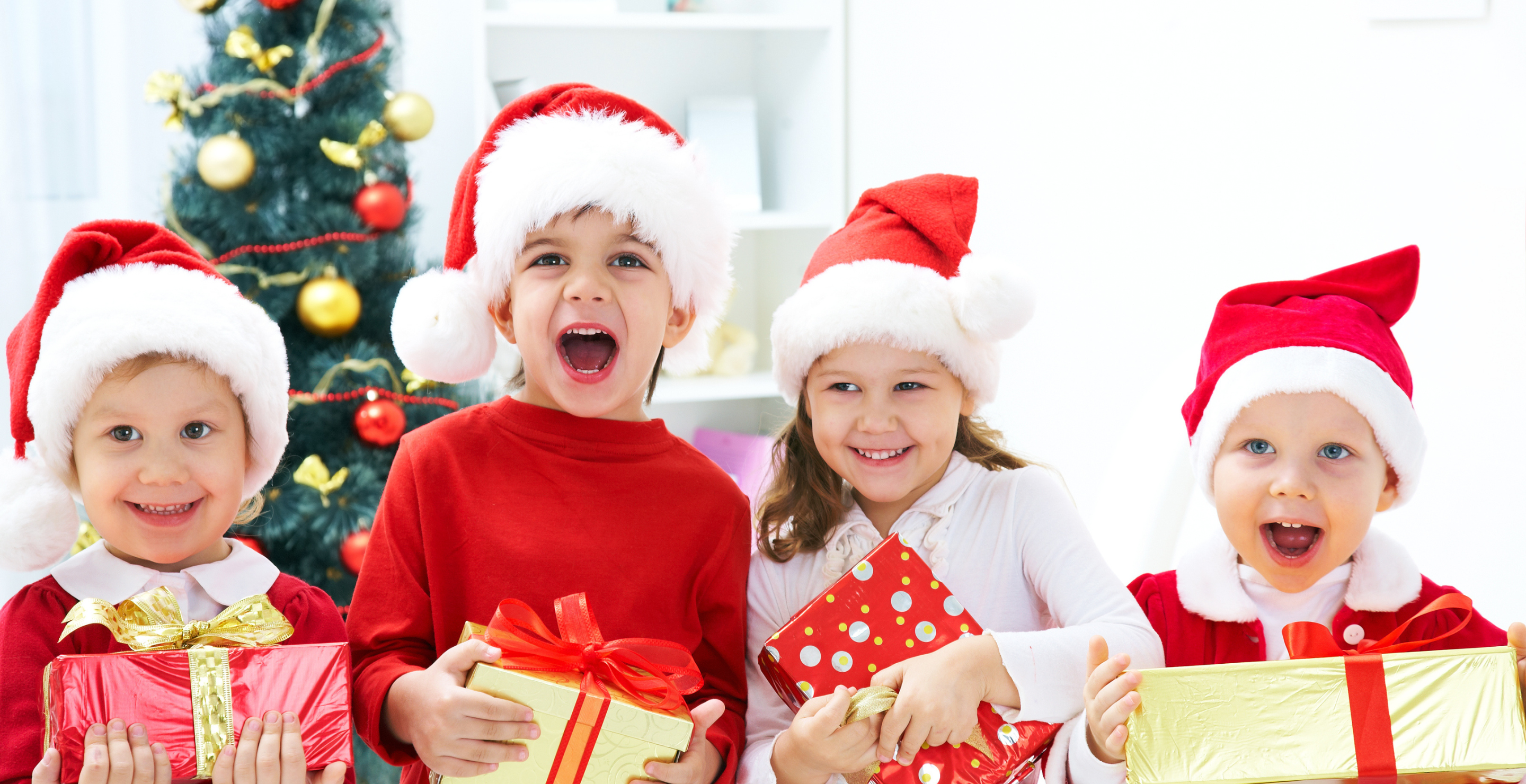 Kids enjoying Christmas together