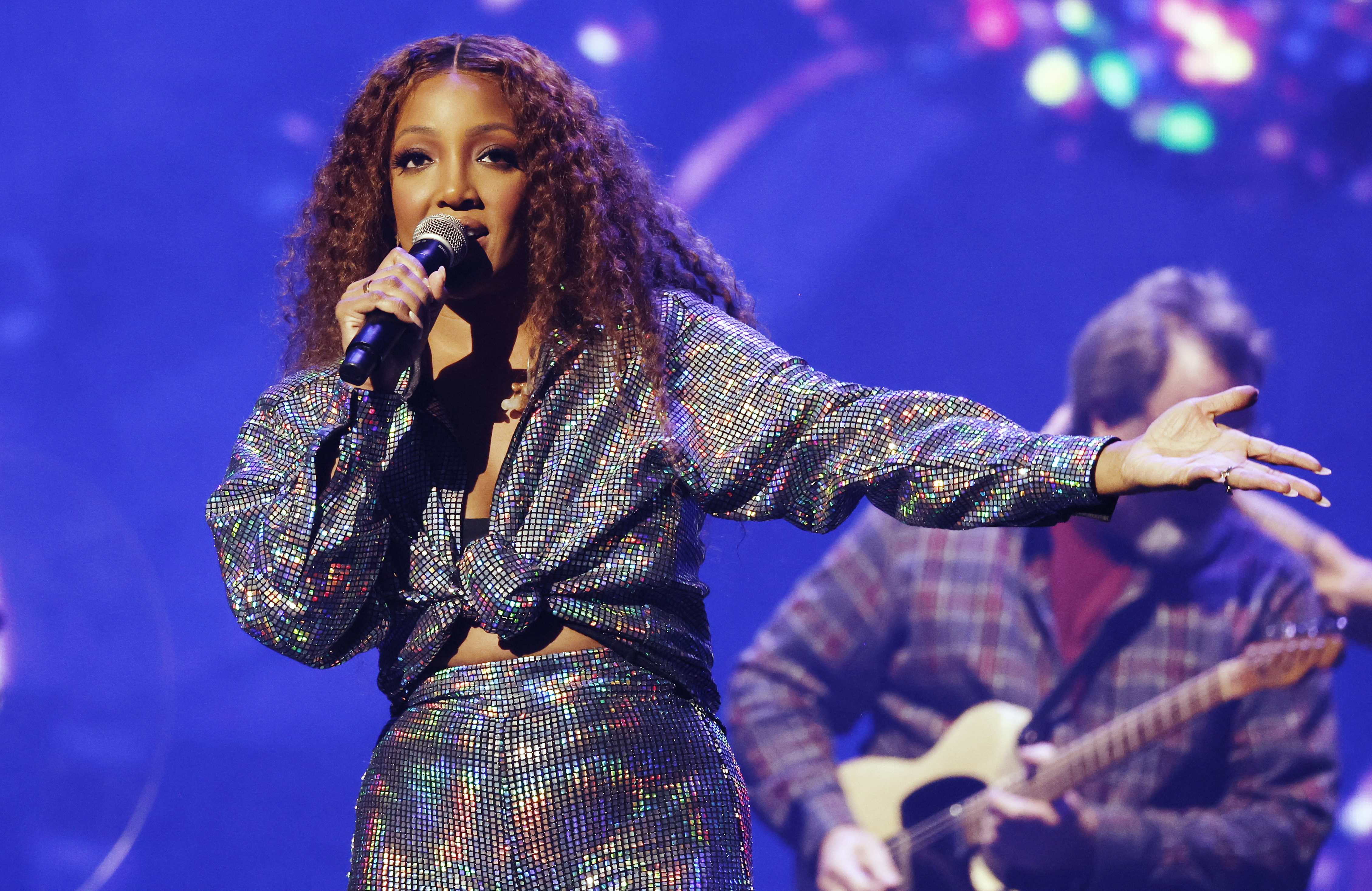 Mickey Guyton performs onstage for All for the Hall a concert hosted by Keith Urban and Vince Gill benefiting the Country Music Hall of Fame and Museum at Bridgestone Arena on December 05, 2023 in Nashville, Tennessee. (Photo by Jason Kempin/Getty Images for the Country Music Hall of Fame and Museum)