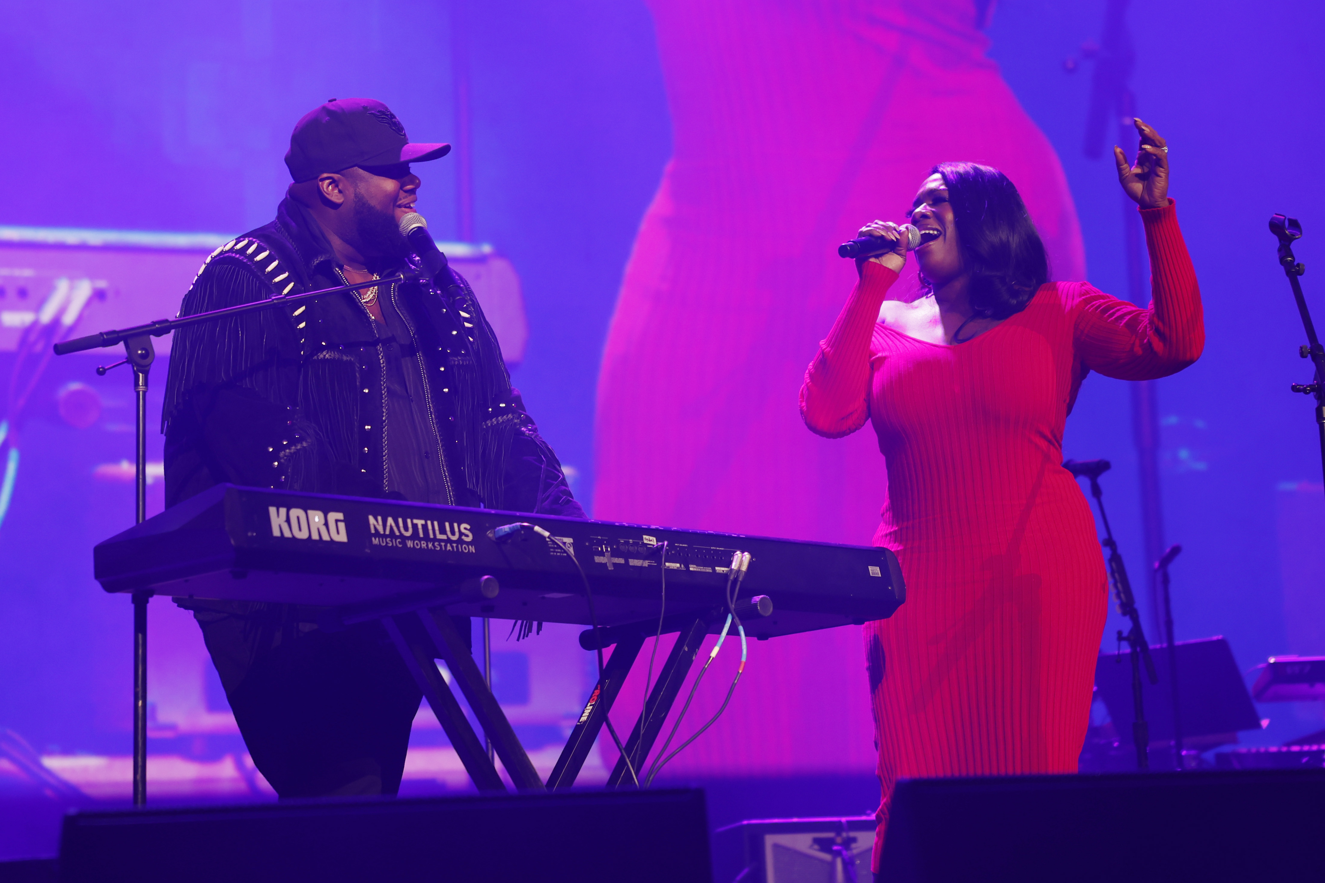  Michael Trotter Jr. and Tanya Trotter of The War And Treaty perform onstage for All for the Hall, a concert hosted by Keith Urban and Vince Gill benefiting the Country Music Hall of Fame and Museum at Bridgestone Arena on December 05, 2023 in Nashville, Tennessee. (Photo by Jason Kempin/Getty Images for the Country Music Hall of Fame and Museum)