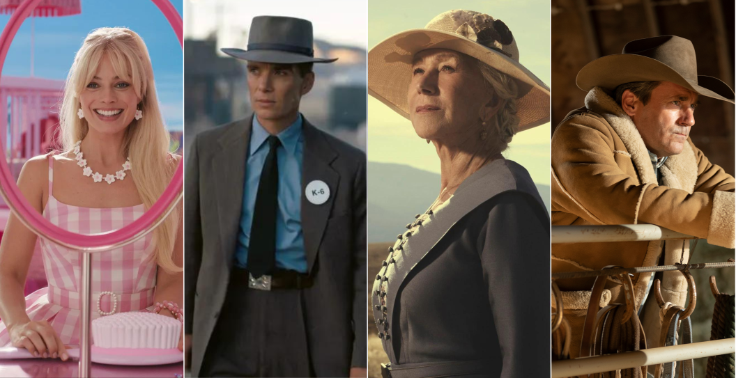 Margot Robbie in 'Barbie,' Cillian Murphy in 'Oppenheimer,' Helen Mirren in '1924,' Jon Hamm in 'Fargo'