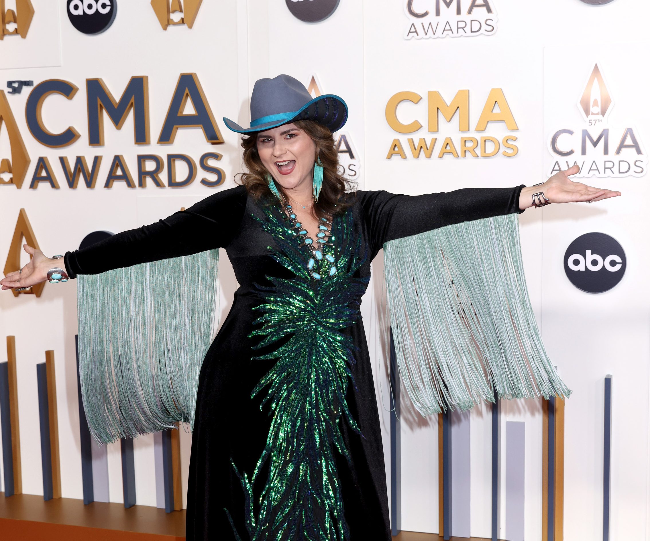 Jenee Fleenor attends the 57th Annual CMA Awards at Bridgestone Arena on November 08, 2023 in Nashville, Tennessee. 