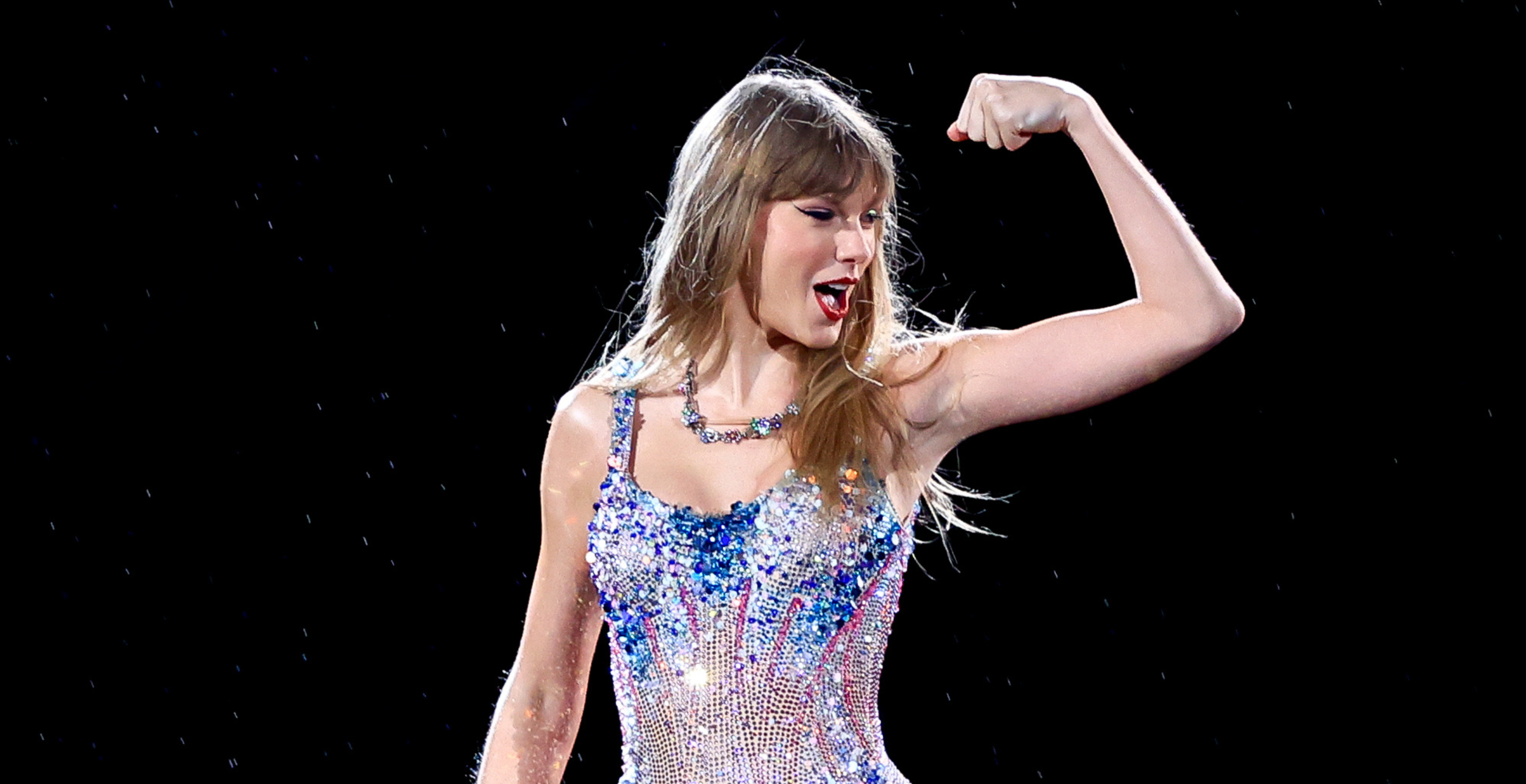 Taylor Swift performs onstage during "Taylor Swift | The Eras Tour" at Allianz Parque on November 24, 2023 in Sao Paulo, Brazil.