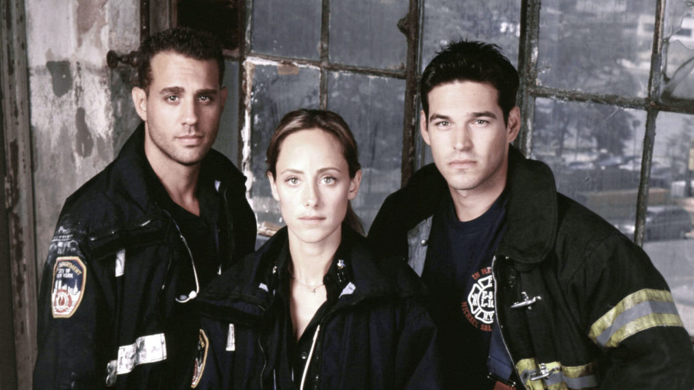 388244 09: Bobby Cannavale as Bobby Caffey, Kim Raver as Kim Zambrano and Eddie Cibrian as Jimmy Doherty of NBC''s drama series "Third Watch" pose for a portrait in this undated photograph.