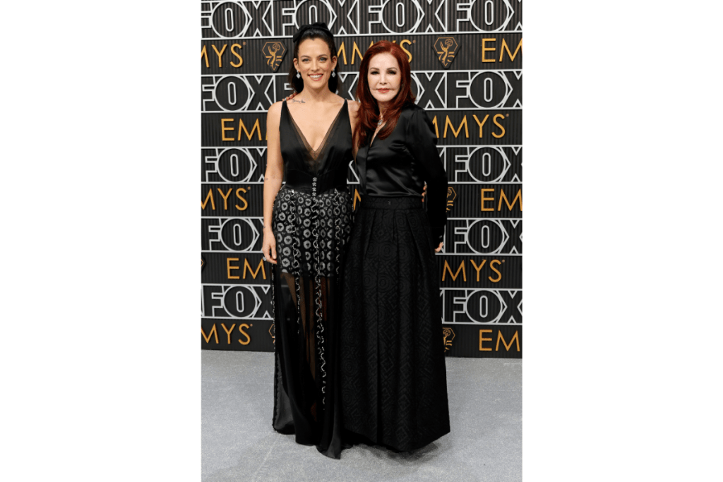 Riley Keough and Priscilla Presley attends the 75th Primetime Emmy Awards