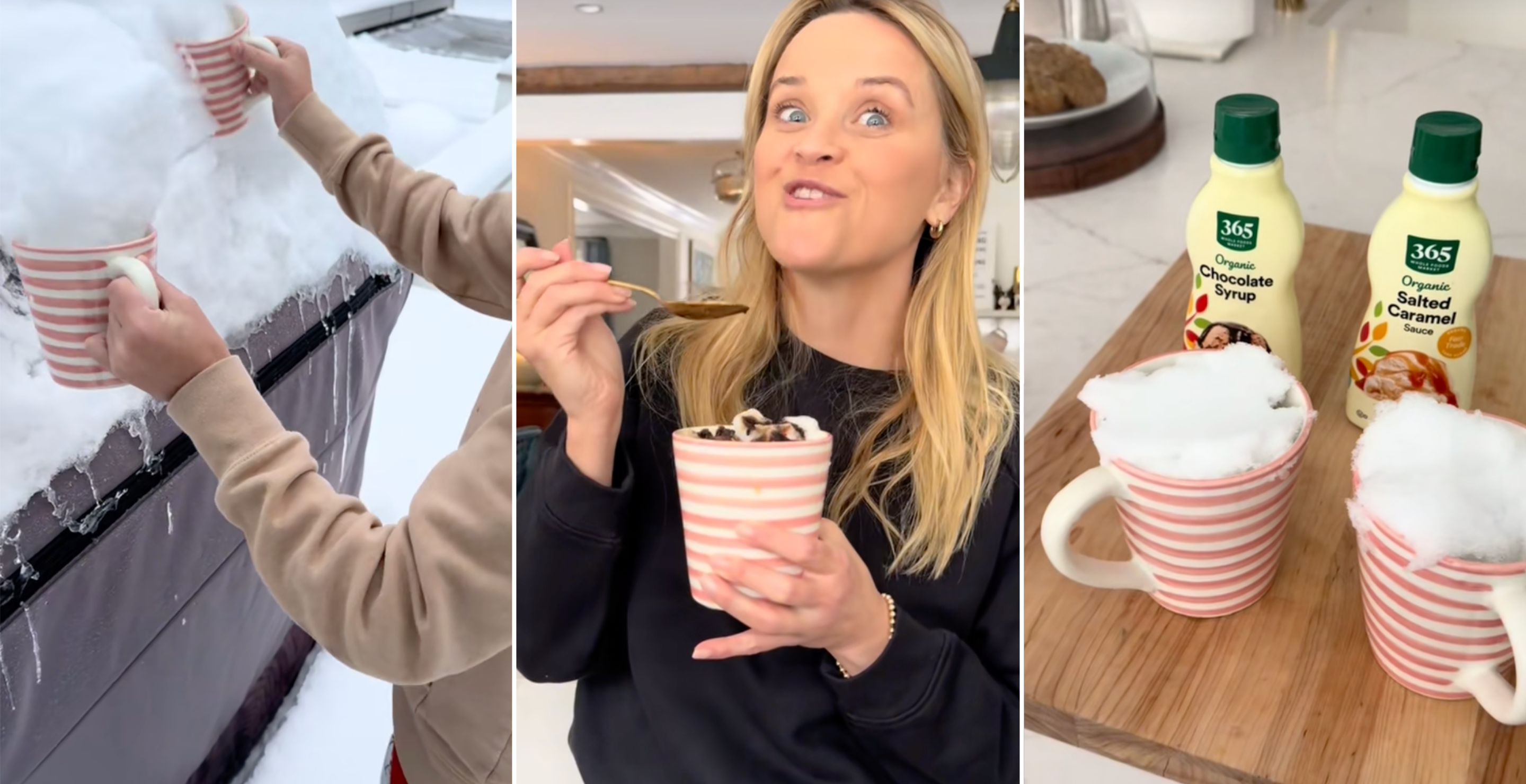 Reese Witherspoon snow drink