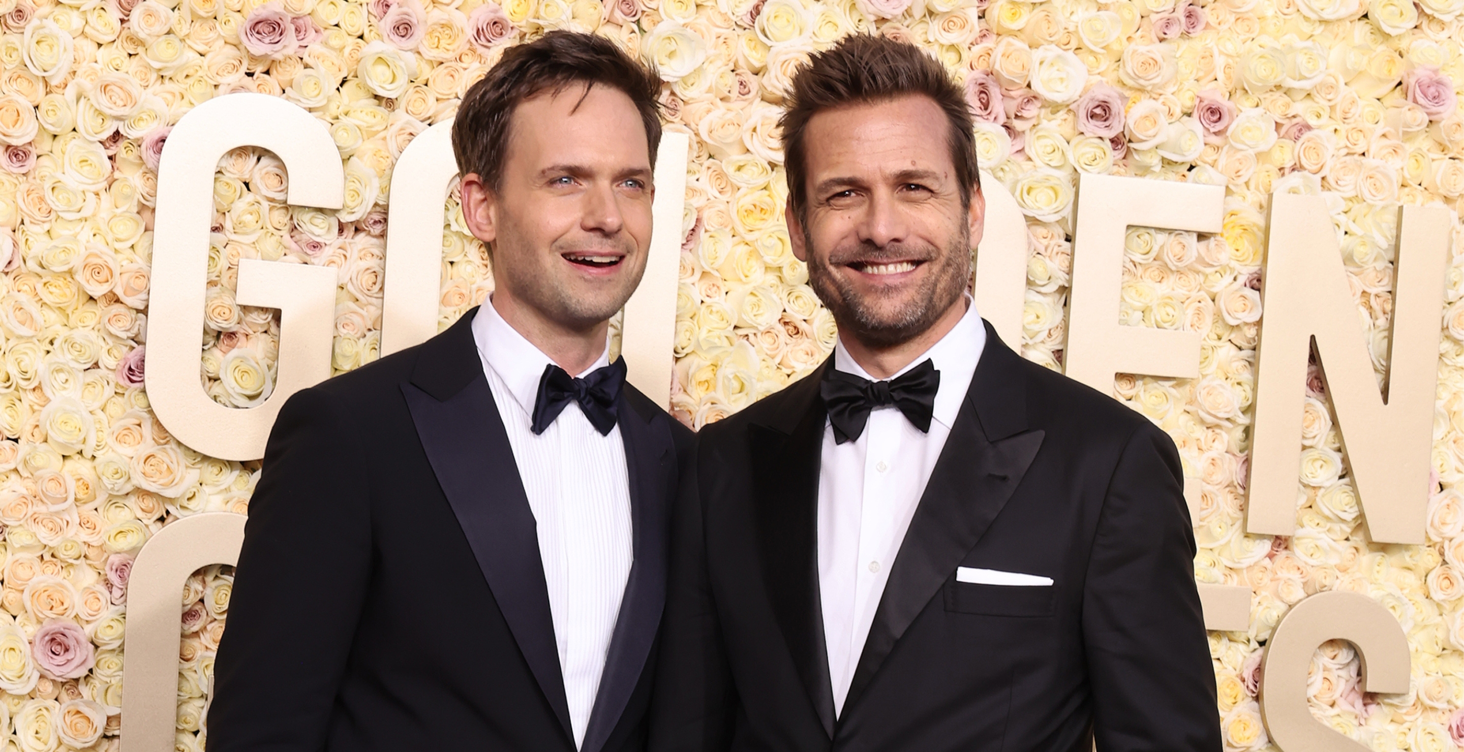 Patrick J. Adams and Gabriel Macht attend the 81st Annual Golden Globe Awards