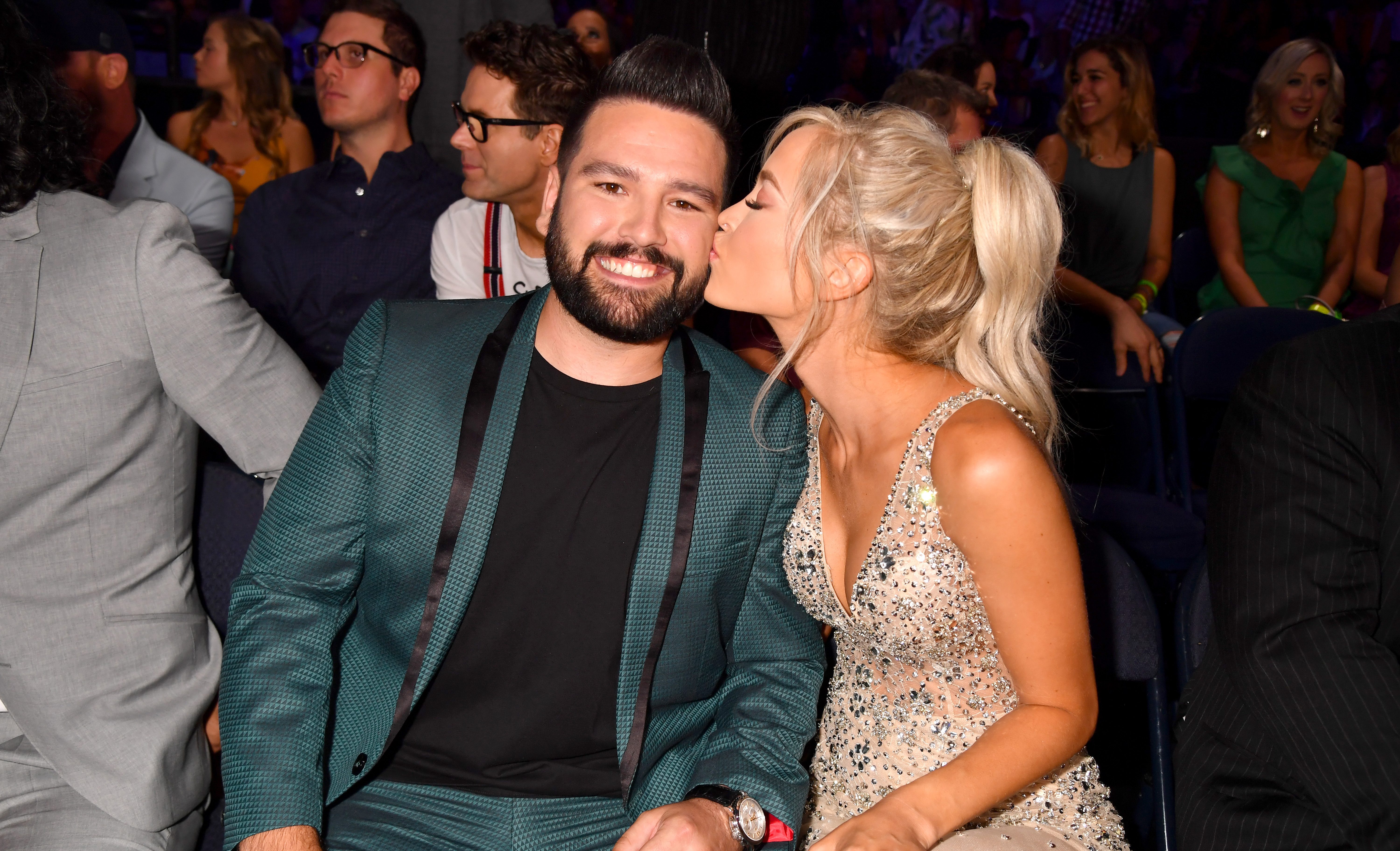 NASHVILLE, TENNESSEE - JUNE 05: Shay Mooney and Hannah Billingsley attend the 2019 CMT Music Awards at Bridgestone Arena on June 05, 2019 in Nashville, Tennessee.