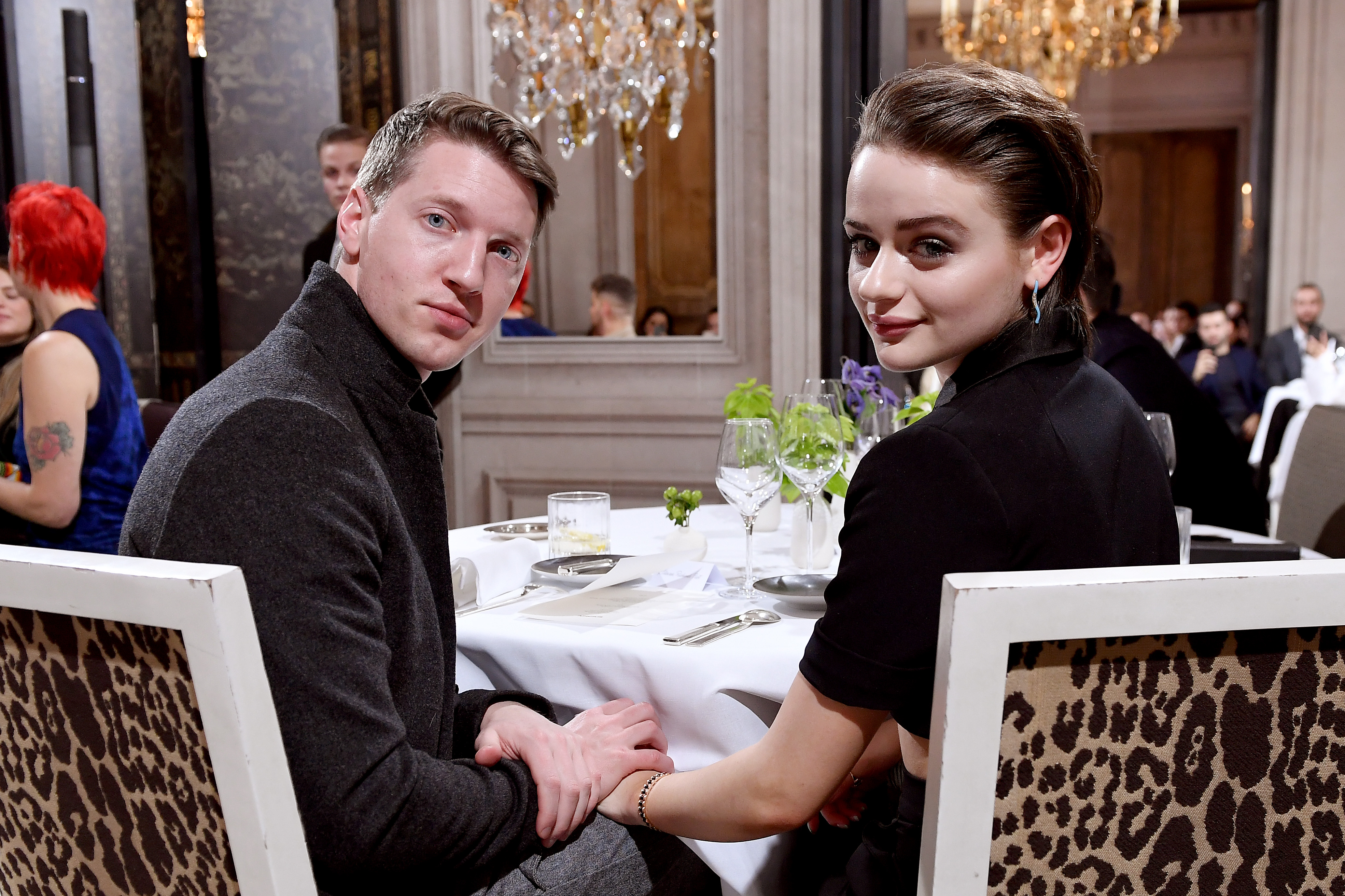 PARIS, FRANCE - FEBRUARY 29: Steven Piet and Joey King attend the Monot show as part of the Paris Fashion Week Womenswear Fall/Winter 2020/2021 on February 29, 2020 in Paris, France. 