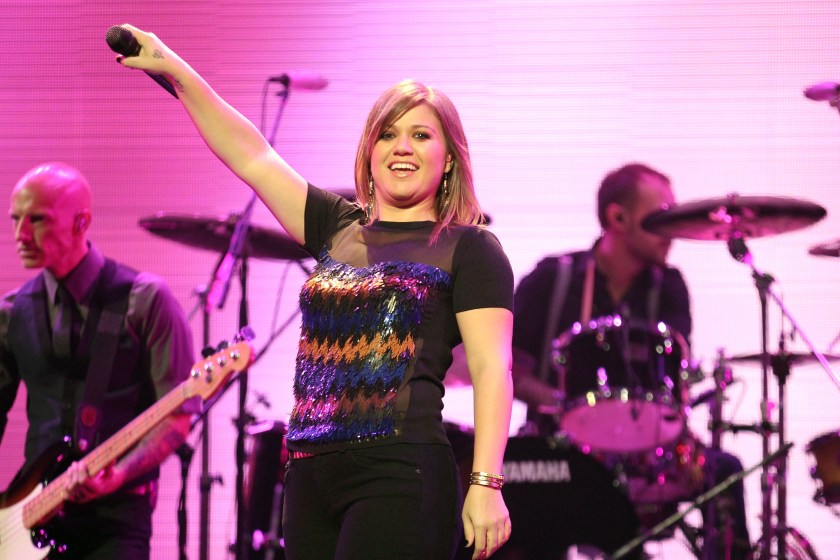 LAS VEGAS, NV - SEPTEMBER 23: Singer Kelly Clarkson performs onstage at the iHeartRadio Music Festival held at the MGM Grand Garden Arena on September 23, 2011 in Las Vegas, Nevada.