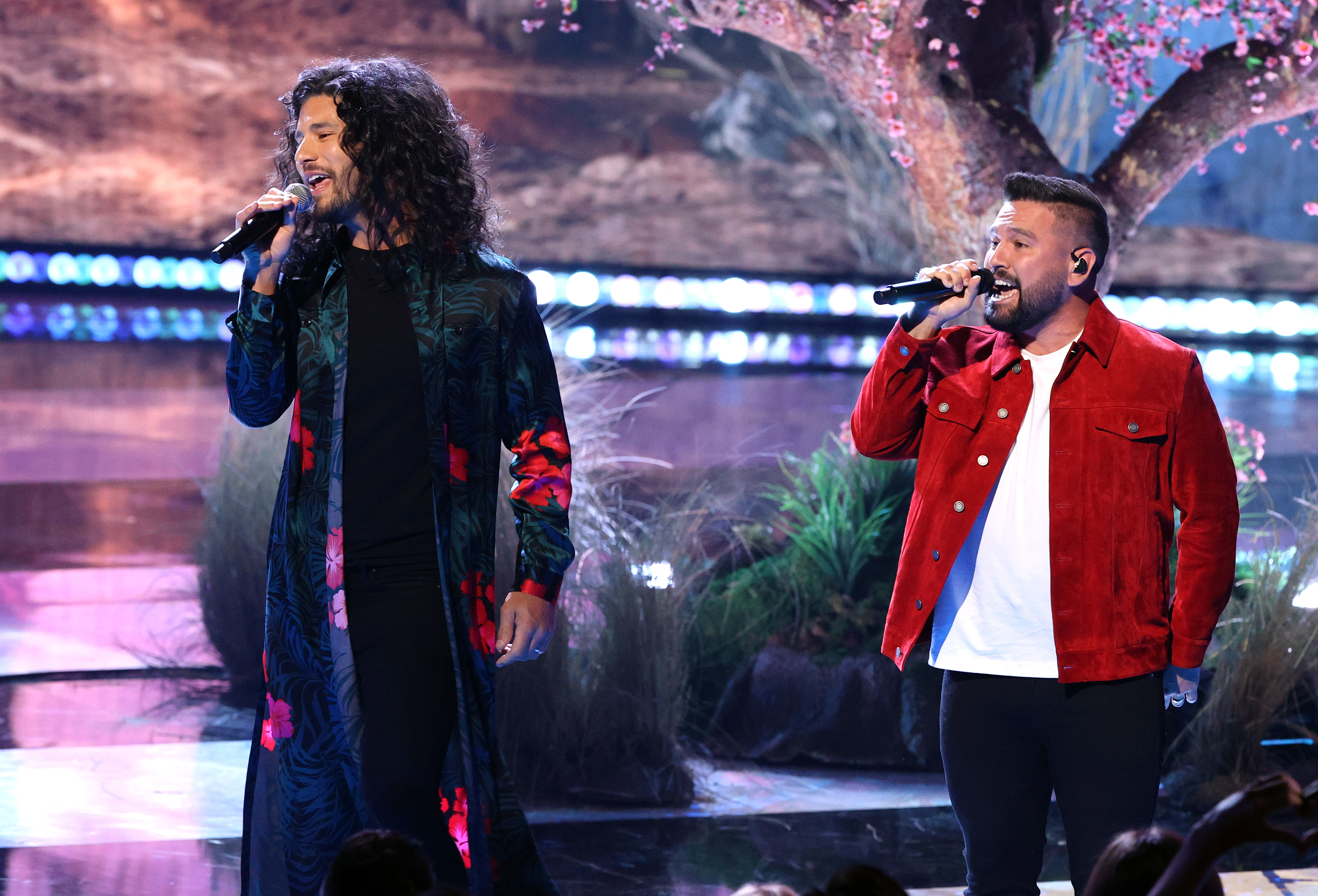 LOS ANGELES, CALIFORNIA - MAY 27: (EDITORIAL USE ONLY) (L-R) Dan Smyers and Shay Mooney of music group Dan + Shay perform onstage at the 2021 iHeartRadio Music Awards at The Dolby Theatre in Los Angeles, California, which was broadcast live on FOX on May 27, 2021.