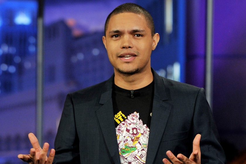 BURBANK, CA - JANUARY 06: Comedian Trevor Noah performs on the Tonight Show With Jay Leno at NBC Studios on January 6, 2012 in Burbank, California. 
