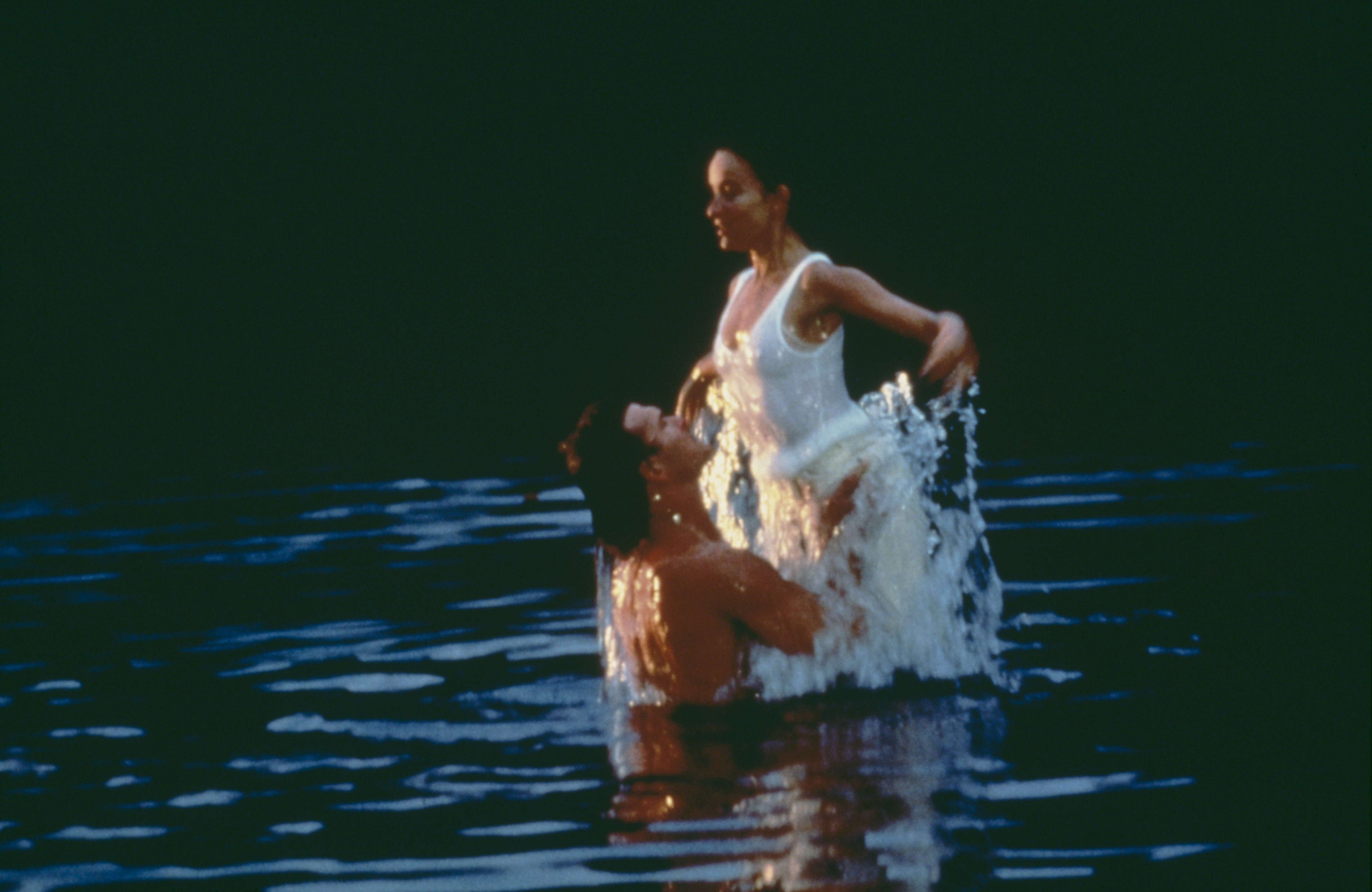 American actors Patrick Swayze (1952 - 2009) and Jennifer Grey star in the film 'Dirty Dancing', 1987. 