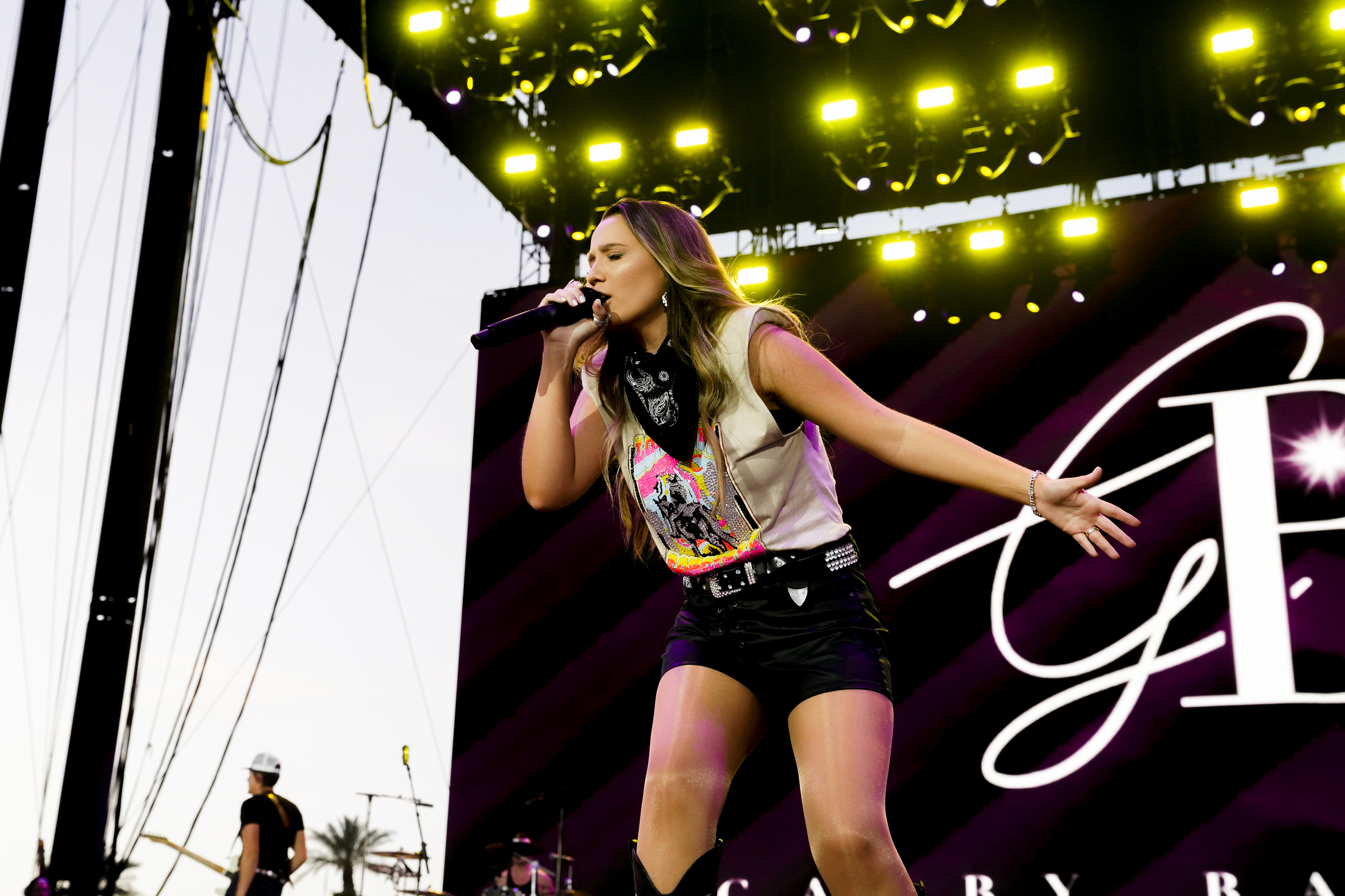 INDIO, CALIFORNIA - APRIL 29: Gabby Barrett performs onstage during day 2 of the 2023 Stagecoach Festival on April 29, 2023 in Indio, California.