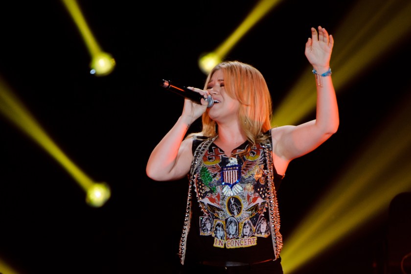LONDON, UNITED KINGDOM - OCTOBER 20: Kelly Clarkson performs on stage at Wembley Arena on October 20, 2012 in London, England.