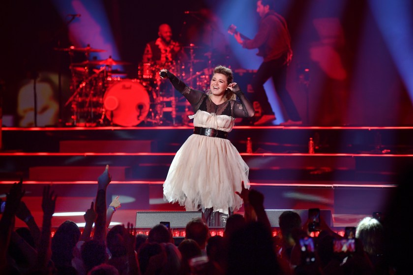 LAS VEGAS, NEVADA - JULY 28: Kelly Clarkson performs during her show chemistry...An Intimate Night with Kelly Clarkson at Bakkt Theater at Planet Hollywood Las Vegas Resort & Casino on July 28, 2023 in Las Vegas, Nevada.