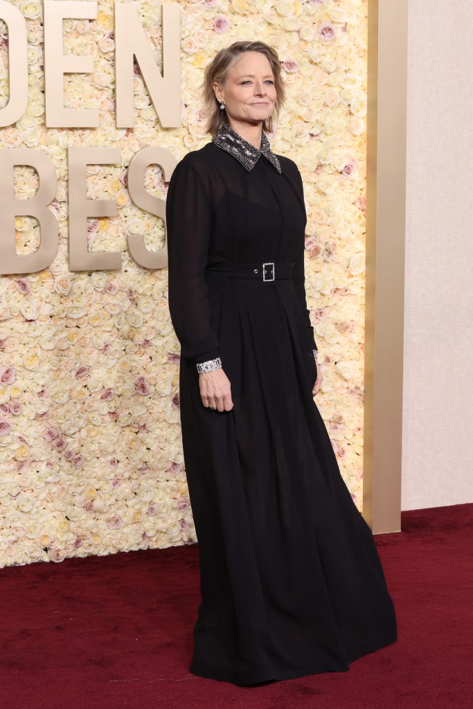 BEVERLY HILLS, CALIFORNIA - JANUARY 07: Jodie Foster attends the 81st Annual Golden Globe Awards at The Beverly Hilton on January 07, 2024 in Beverly Hills, California. (Photo by Amy Sussman/Getty Images)