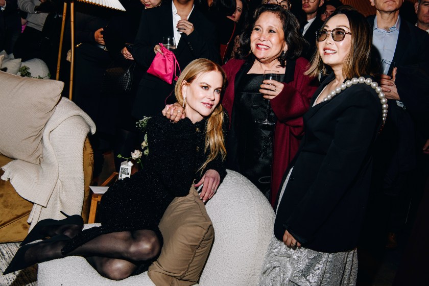 Nicole Kidman, Ruby Ruiz and Lulu Wang at the New York Premiere of "Expats" held at The Museum of Modern Art on January 21, 2024 in New York City