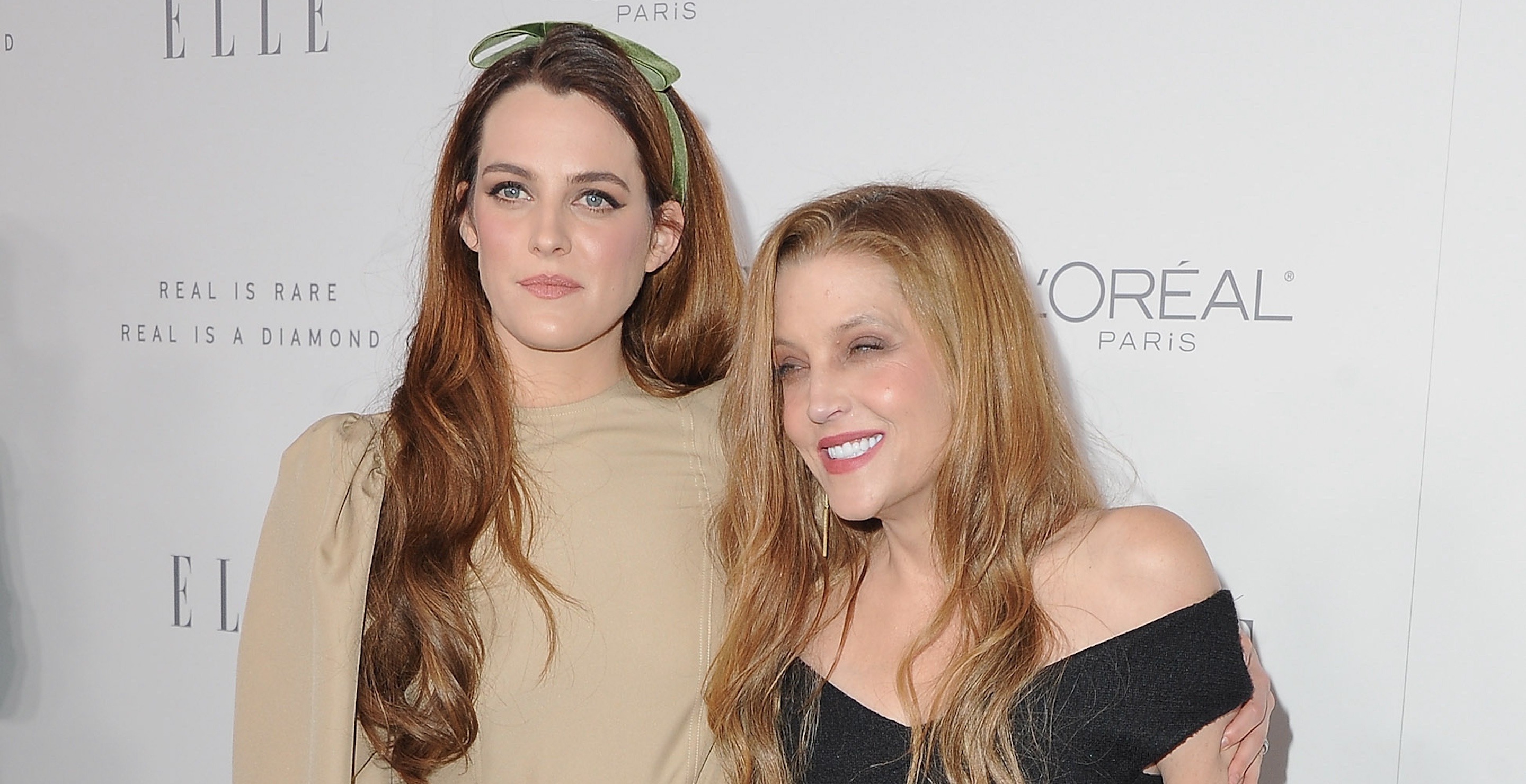 LOS ANGELES, CA - OCTOBER 16: Riley Keough and Lisa Marie Presley arrive at ELLE's 24th Annual Women in Hollywood Celebration at Four Seasons Hotel Los Angeles at Beverly Hills on October 16, 2017 in Los Angeles, California.