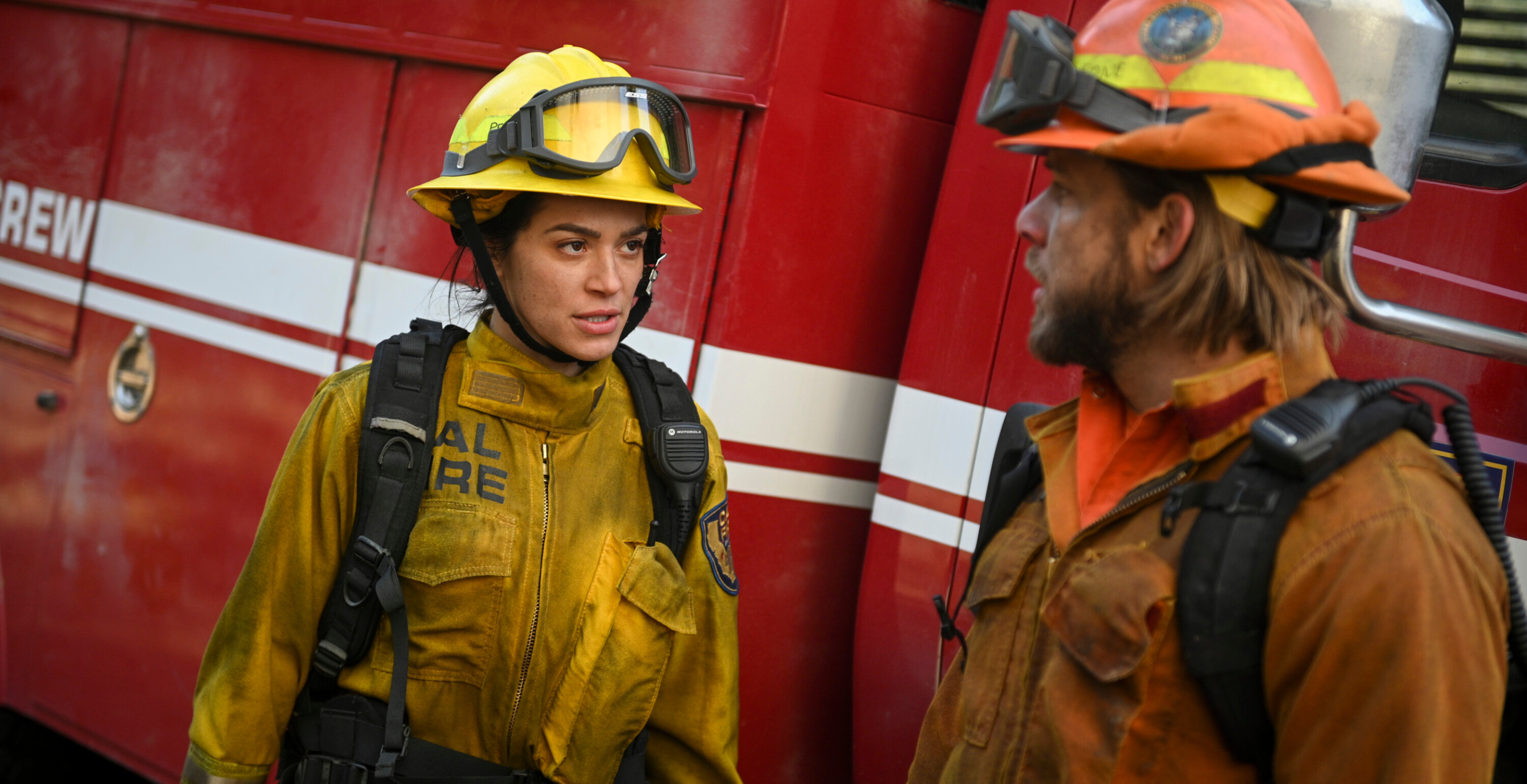 Stephanie Arcila as Gabriela Perez and Max Thieriot as Bode Donovan