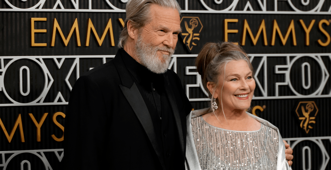 Jeff Bridges and Susan Geston attend the 75th Primetime Emmy Awards at Peacock Theater on January 15, 2024 in Los Angeles, California.