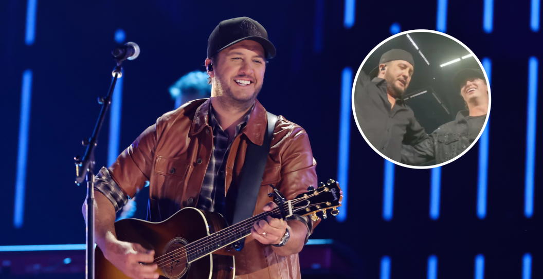 LAS VEGAS, NEVADA - MARCH 06: In this image released on March 06, 2022, Luke Bryan performs onstage during the 57th Academy of Country Music Awards, airing on March 07,2022, at Allegiant Stadium in Las Vegas, Nevada and screengrab via a fan's Instagram.
