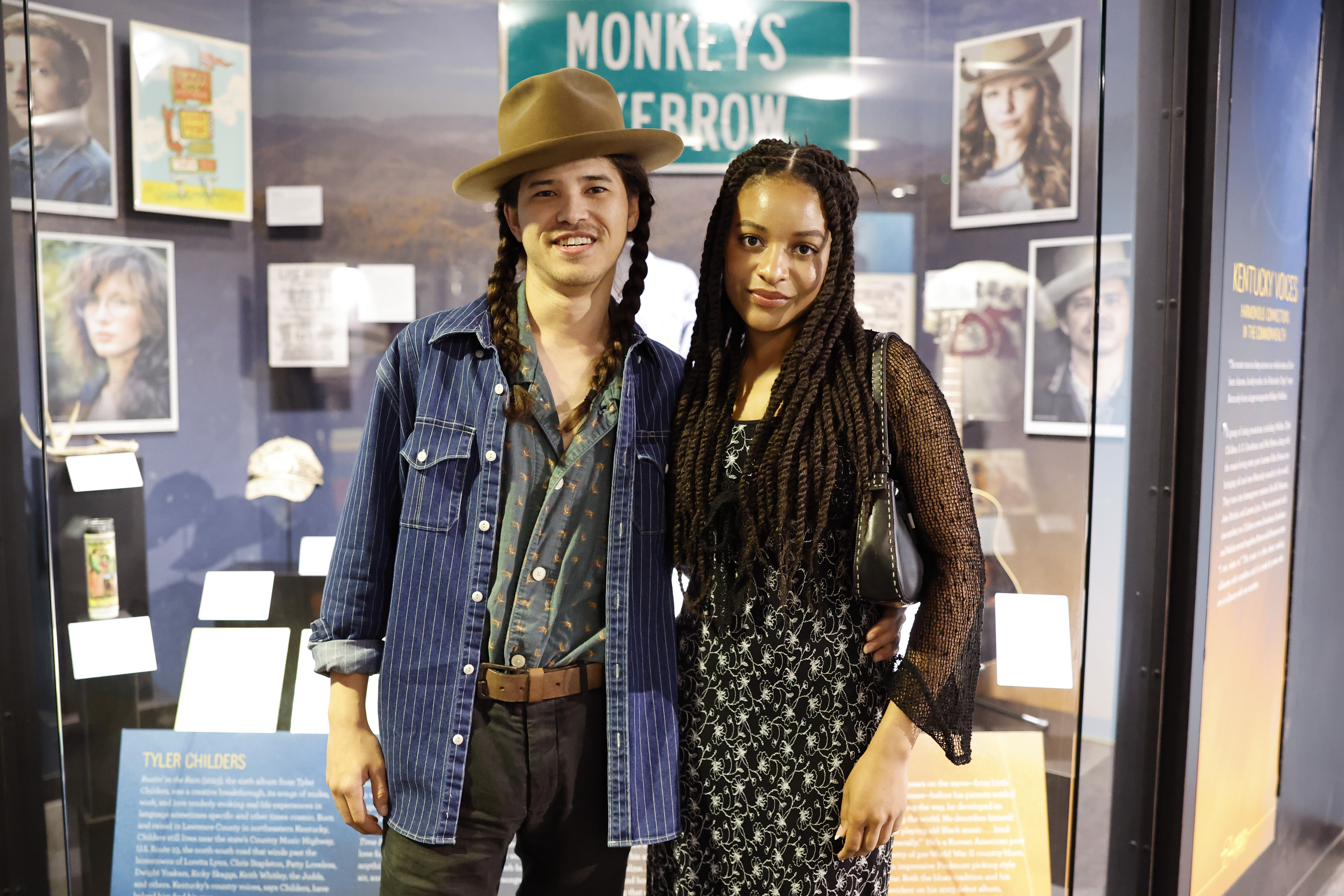 NASHVILLE, TENNESSEE - FEBRUARY 27: (L-R) Nat Myers and Morgan Benson attend the opening of "American Currents: State of the Music" at Country Music Hall of Fame and Museum on February 27, 2024 in Nashville, Tennessee. (