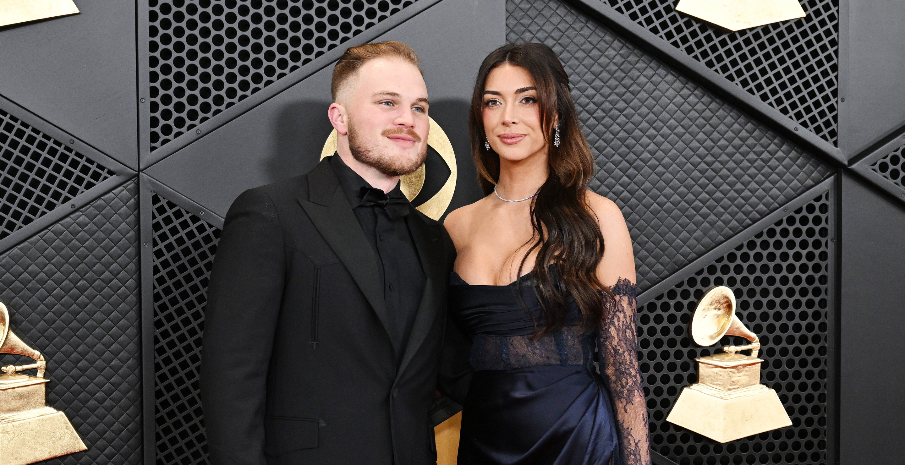 Zach Bryan and Brianna Chickenfry at the 66th Annual GRAMMY Awards