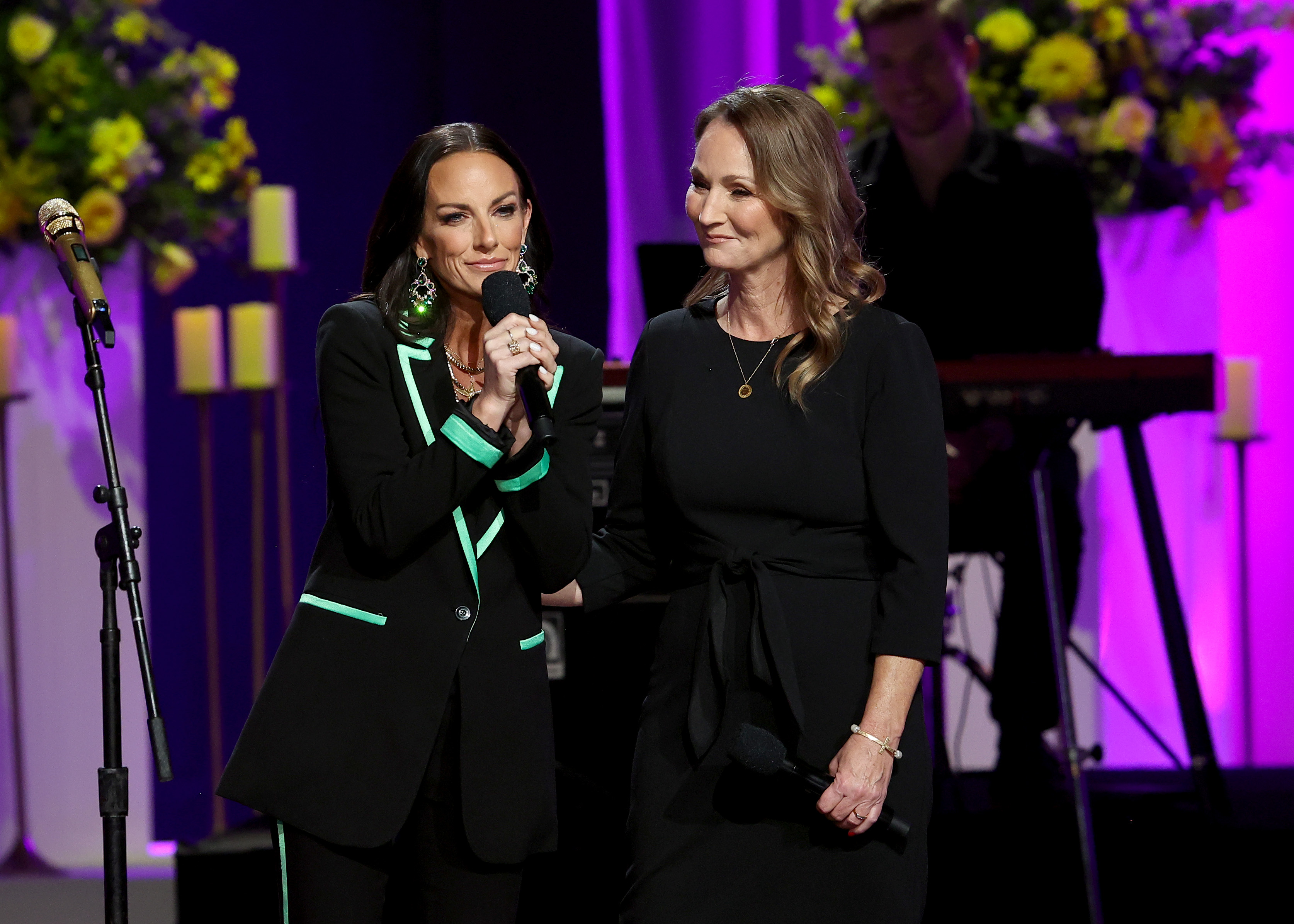 NASHVILLE, TENNESSEE - OCTOBER 30: Tayla Lynn and Patsy Lynn Russell speak onstage for CMT Coal Miner's Daughter: A Celebration of the Life & Music of Loretta Lynn at Grand Ole Opry on October 30, 2022 in Nashville, Tennessee.