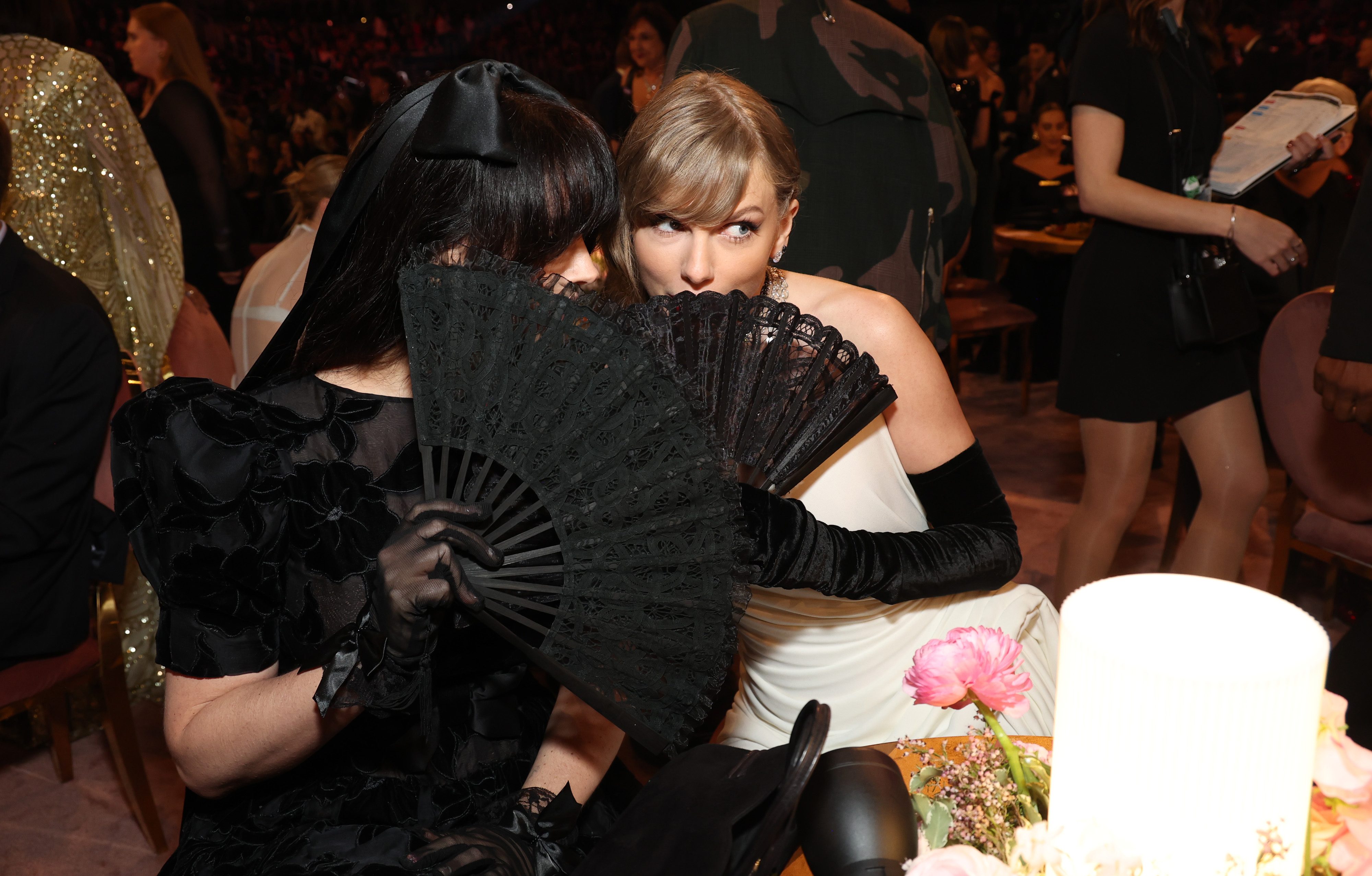 LOS ANGELES, CALIFORNIA - FEBRUARY 04: (L-R) Lana Del Ray and Taylor Swift attend the 66th GRAMMY Awards at Crypto.com Arena on February 04, 2024 in Los Angeles, California.