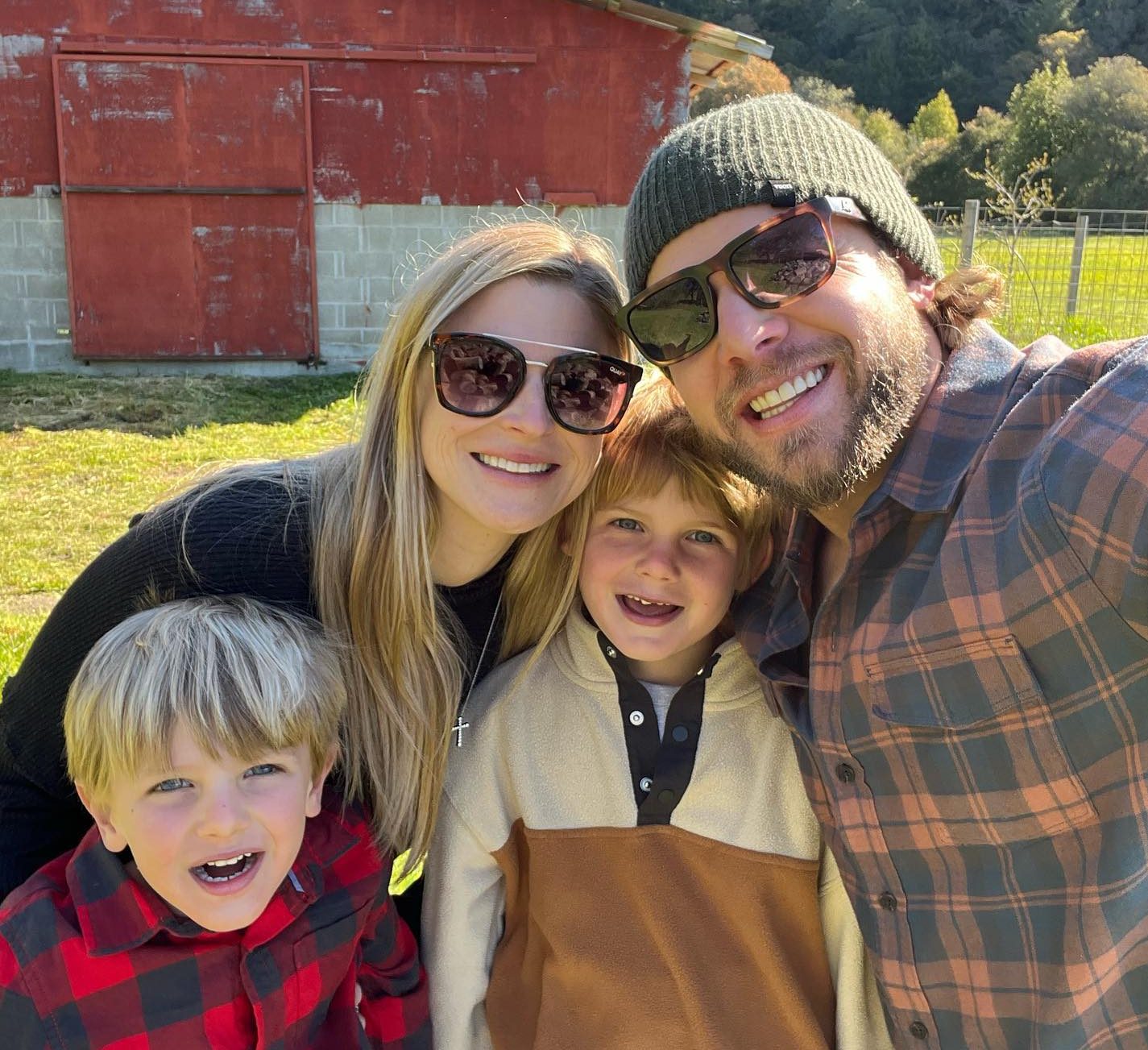 Max Thieriot with wife and kids