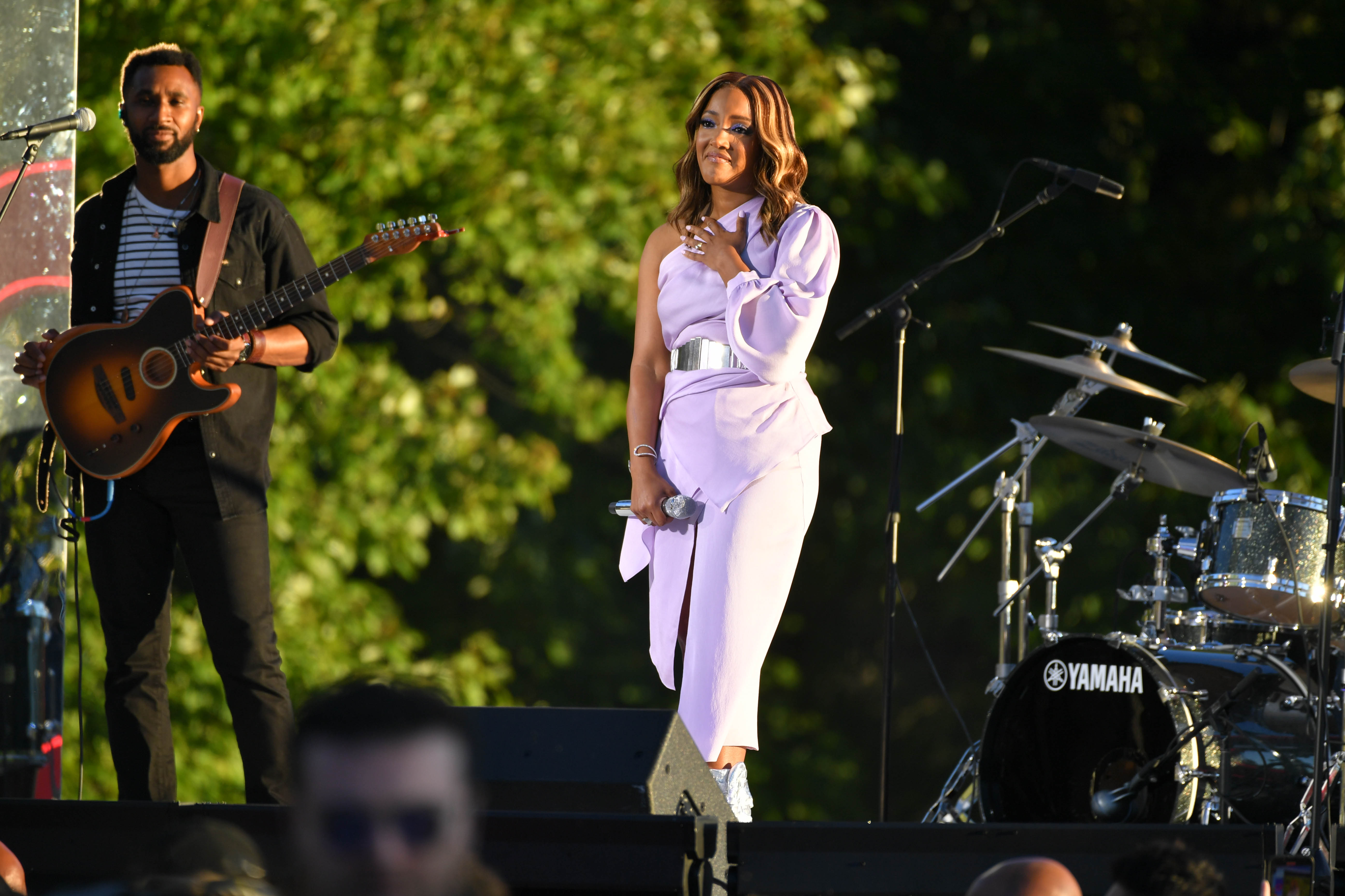 NEW YORK, NY - SEPTEMBER 24: Mickey Guyton at the 2022 Global Citizen Festival in Central Park on September 24, 2022 in New York City.  