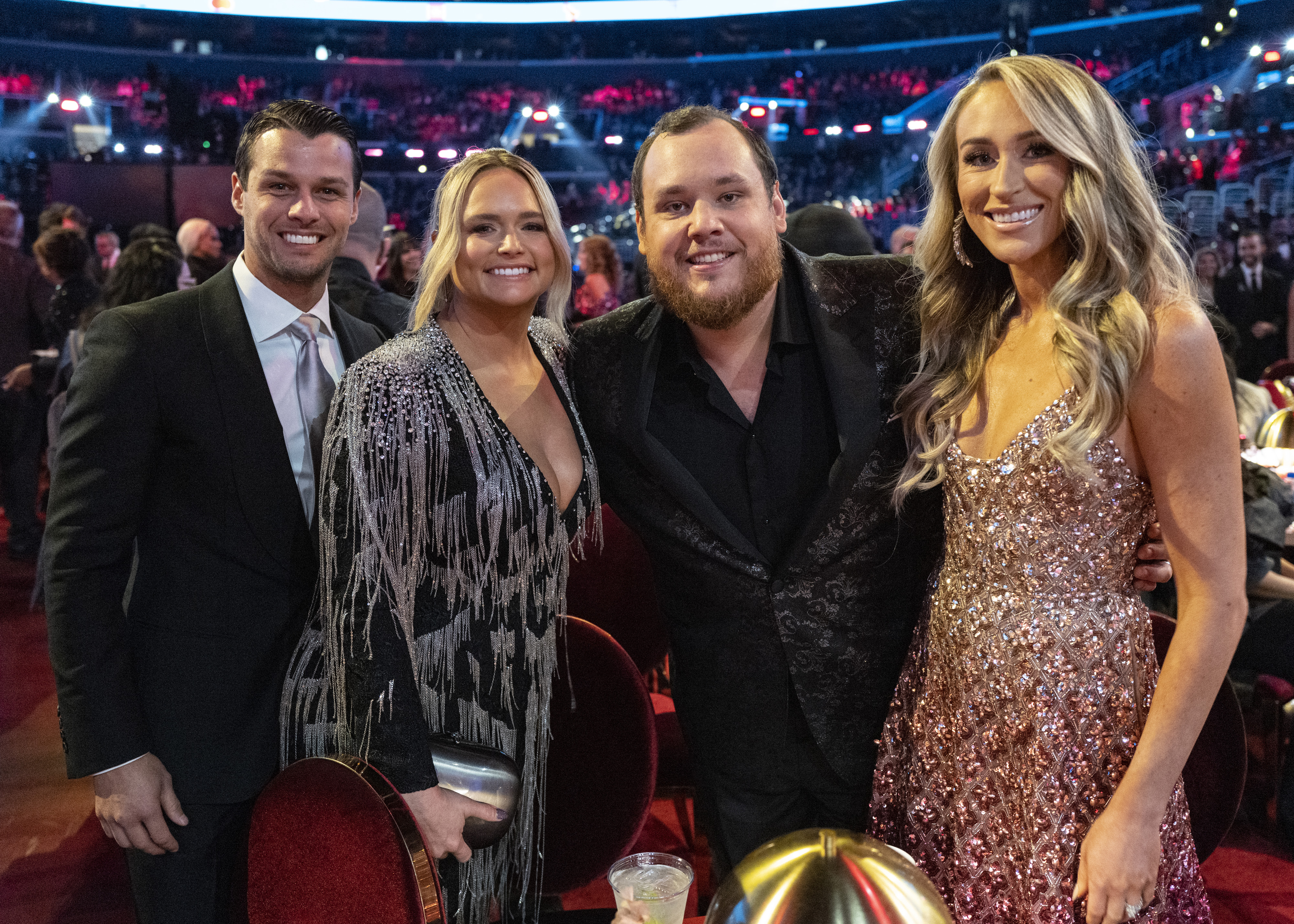 LOS ANGELES, CALIFORNIA - FEBRUARY 05: (L-R) Brendan McLoughlin, Miranda Lambert, Luke Combs and Nicole Combs seen during the 65th GRAMMY Awards at Crypto.com Arena on February 05, 2023 in Los Angeles, California. 