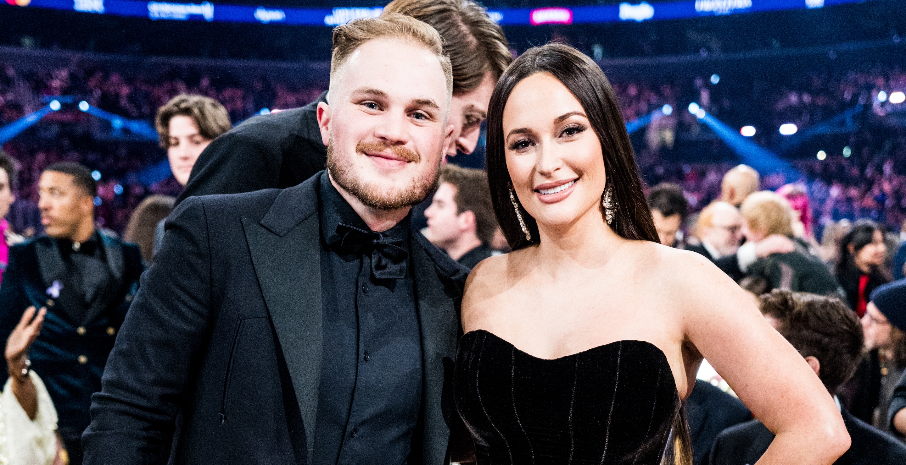 LOS ANGELES, CALIFORNIA - FEBRUARY 04: Zach Bryan and Kacey Musgraves attend the 66th GRAMMY Awards on February 04, 2024 in Los Angeles, California.