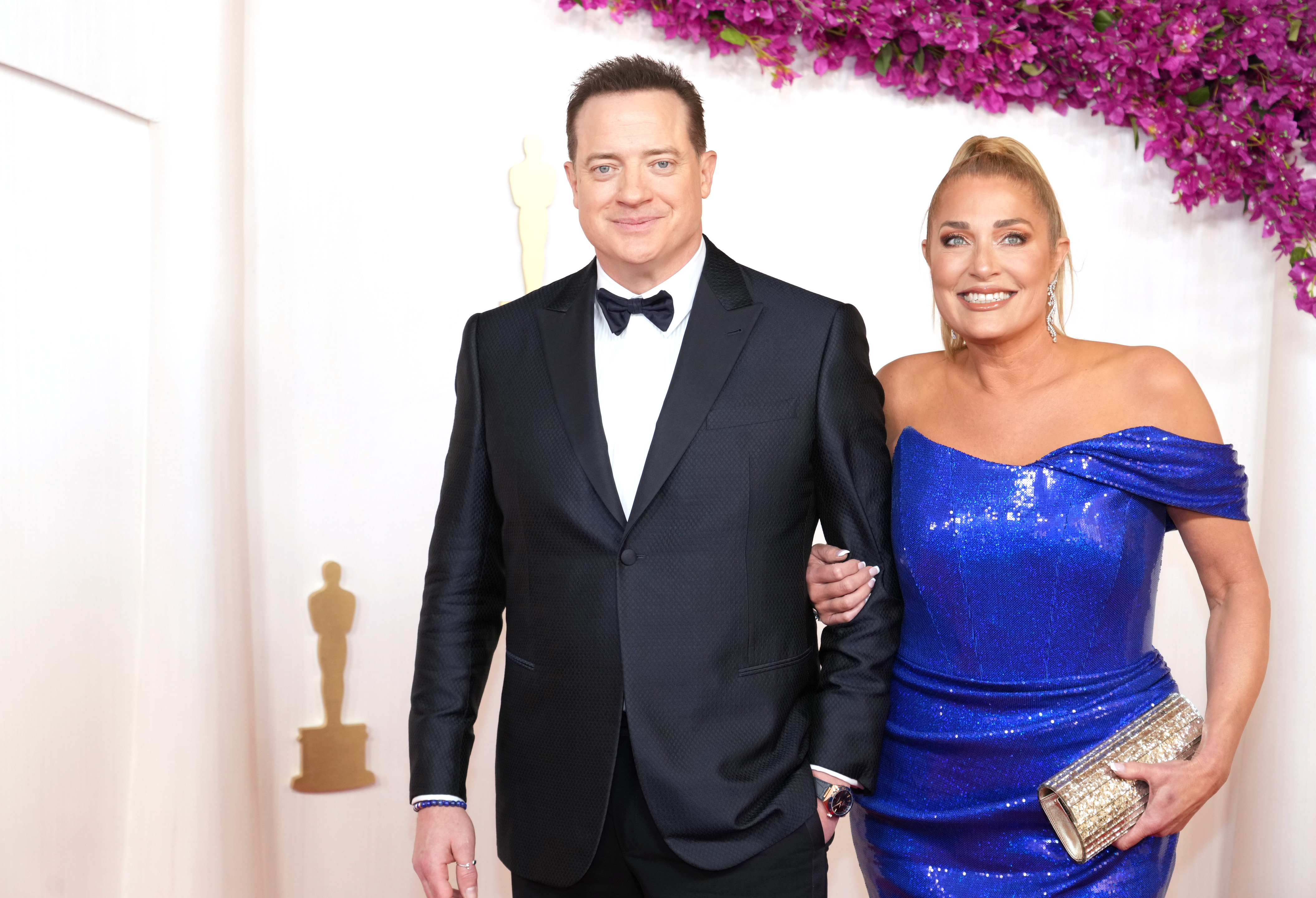 HOLLYWOOD, CALIFORNIA - MARCH 10: Brendan Fraser and Jeanne Moore attend the 96th Annual Academy Awards at Dolby Theatre on March 10, 2024 in Hollywood, California. 