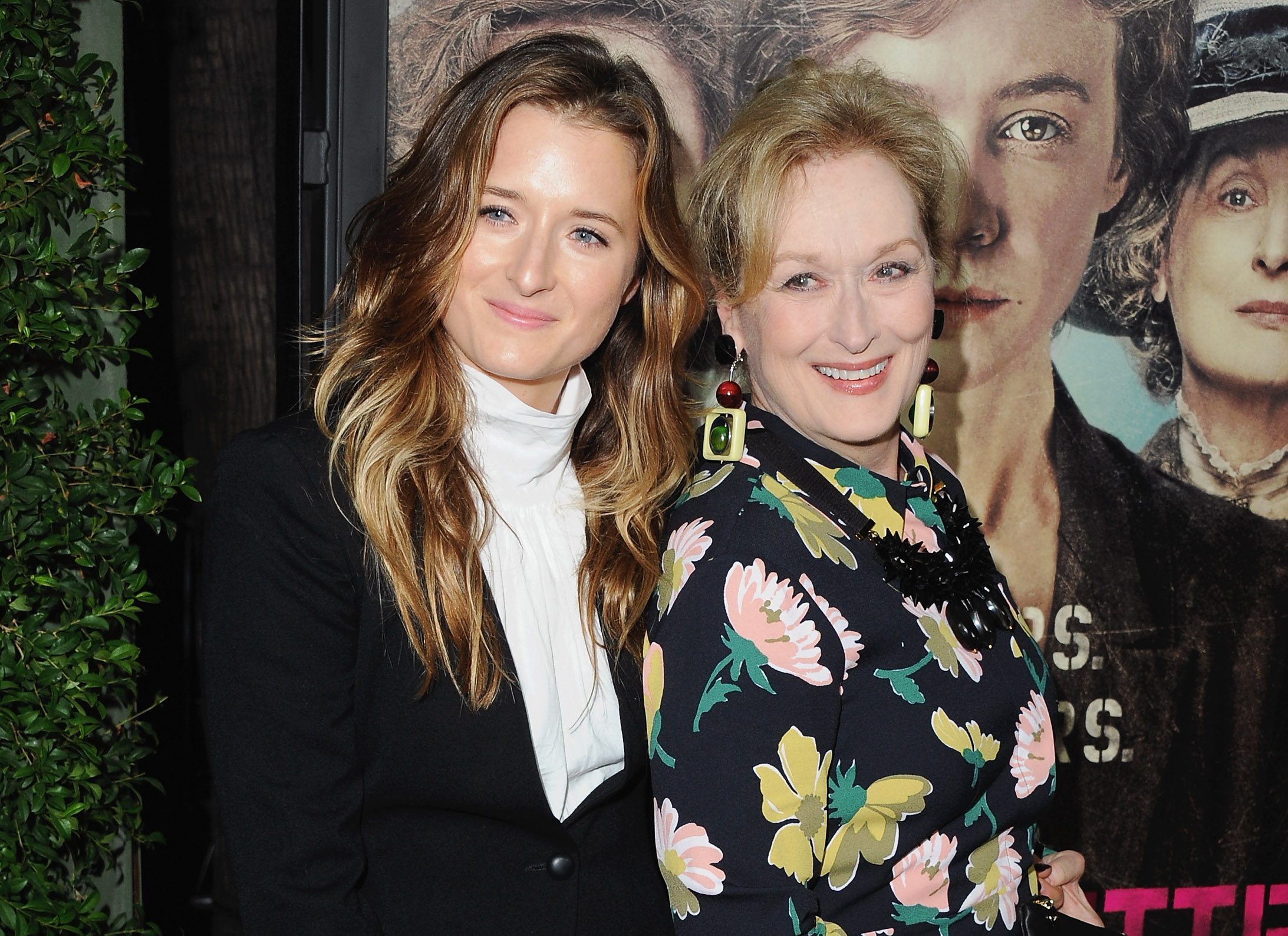 BEVERLY HILLS, CA - OCTOBER 20: Grace Gummer and mom Meryl Streep arrive at the Los Angeles Premiere Of Focus Features' "Suffragette" at Samuel Goldwyn Theater on October 20, 2015 in Beverly Hills, California. 