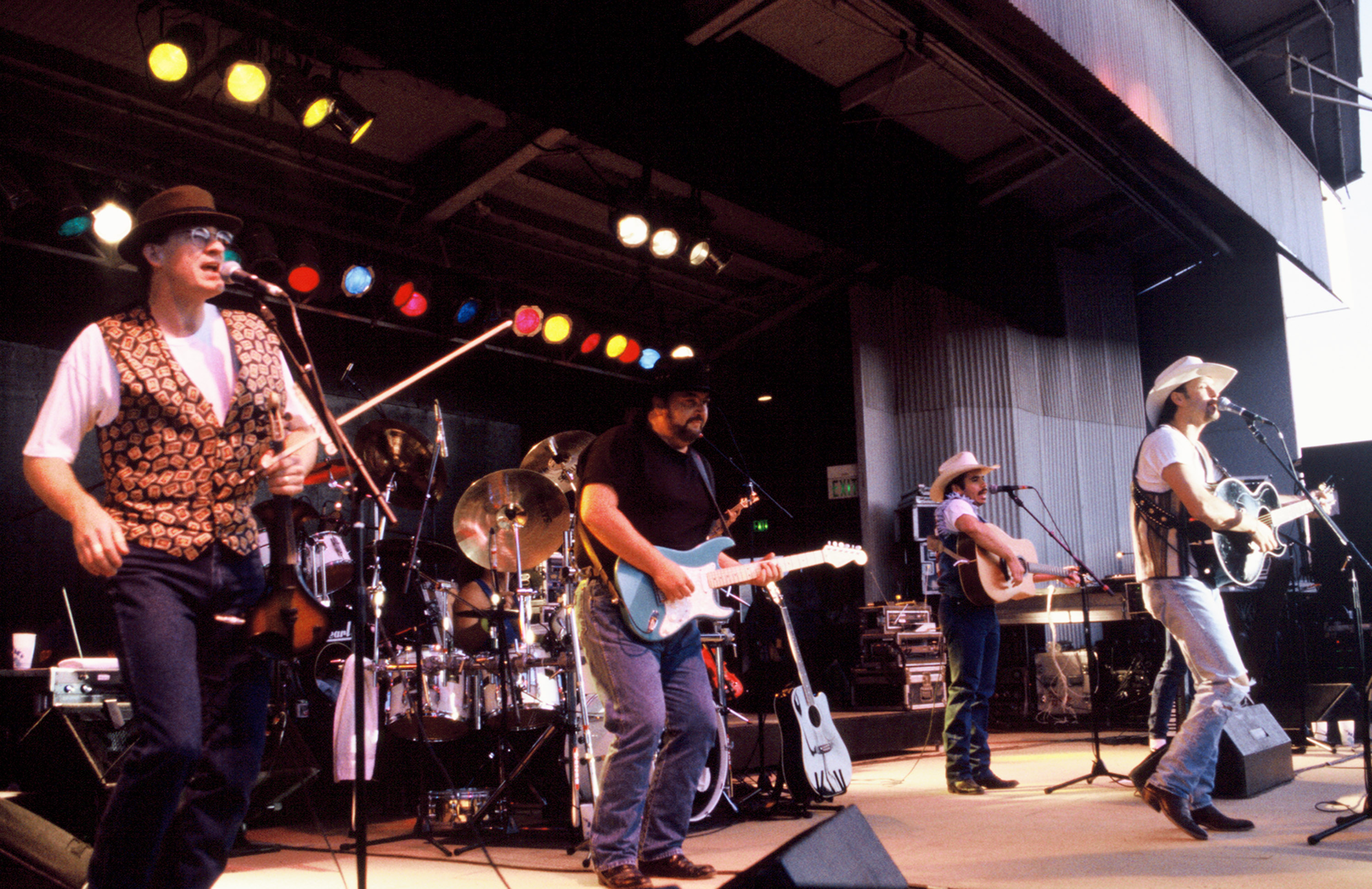 SAN JOSE, CA - AUGUST 3: Tim McGraw and band performs at the Santa Clara County Fairgrounds on August 03, 1994 in San Jose California. 