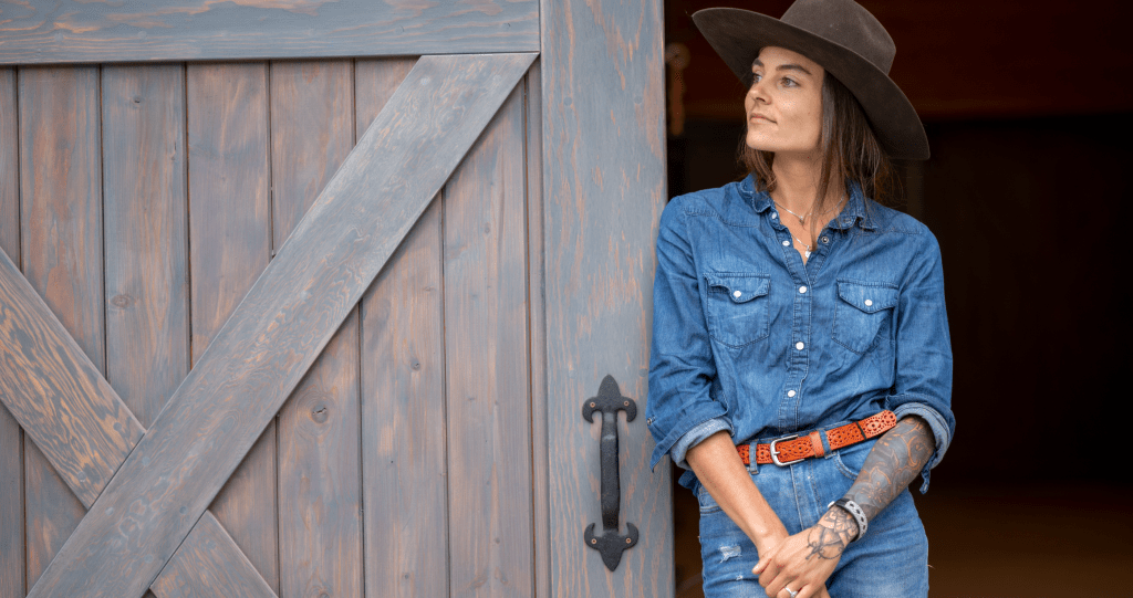 denim outfit for country concert in the winter
