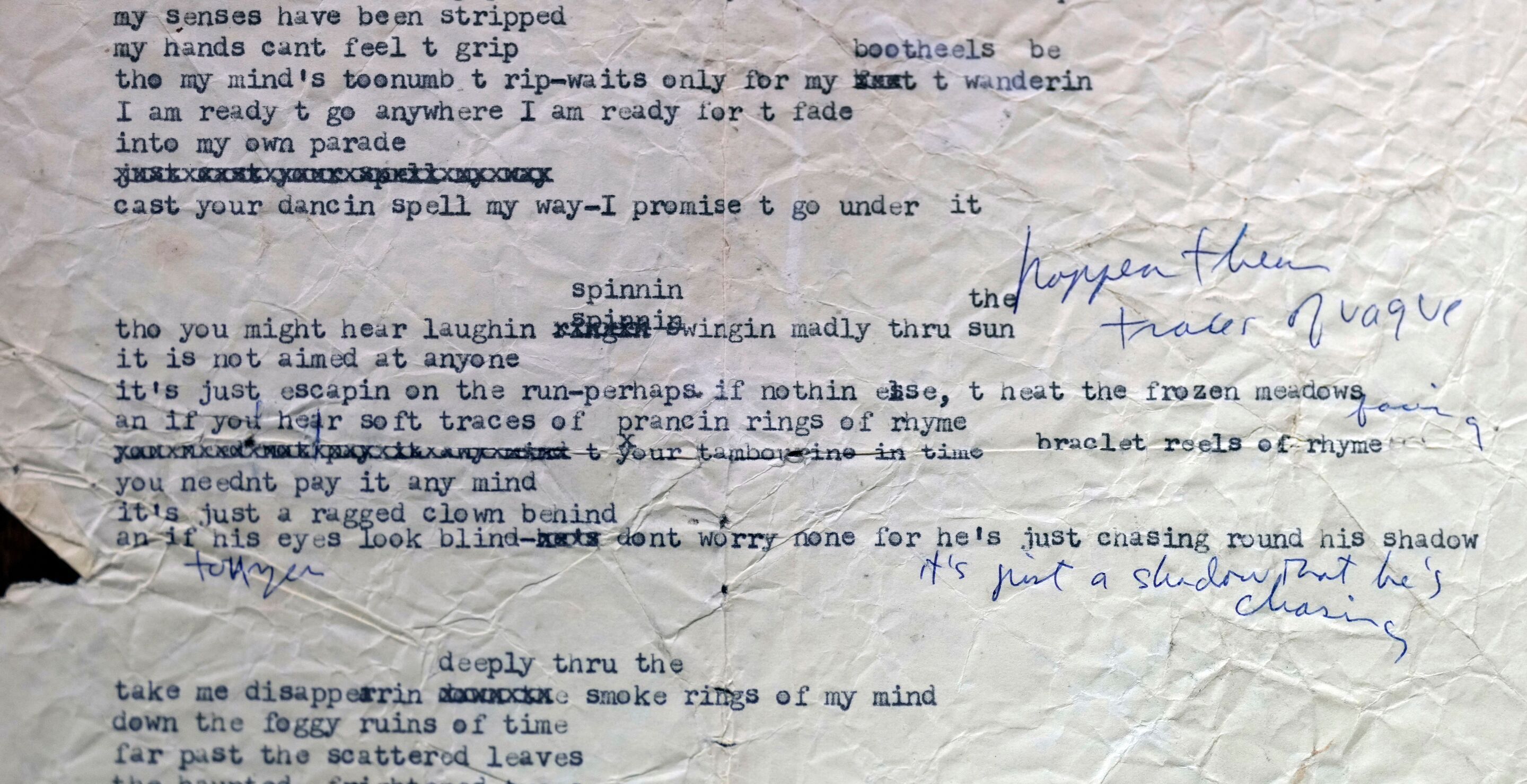 Bob Dylan's "Mr. Tambourine" Lyrics That He Threw Away Sell For $500K