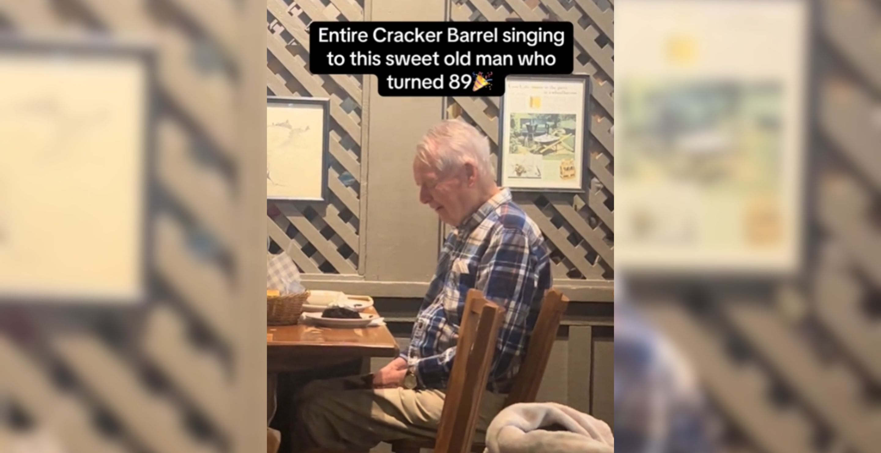 89-Year-Old Man Breaks Down In Tears At Cracker Barrel After People Sing Him Happy Birthday