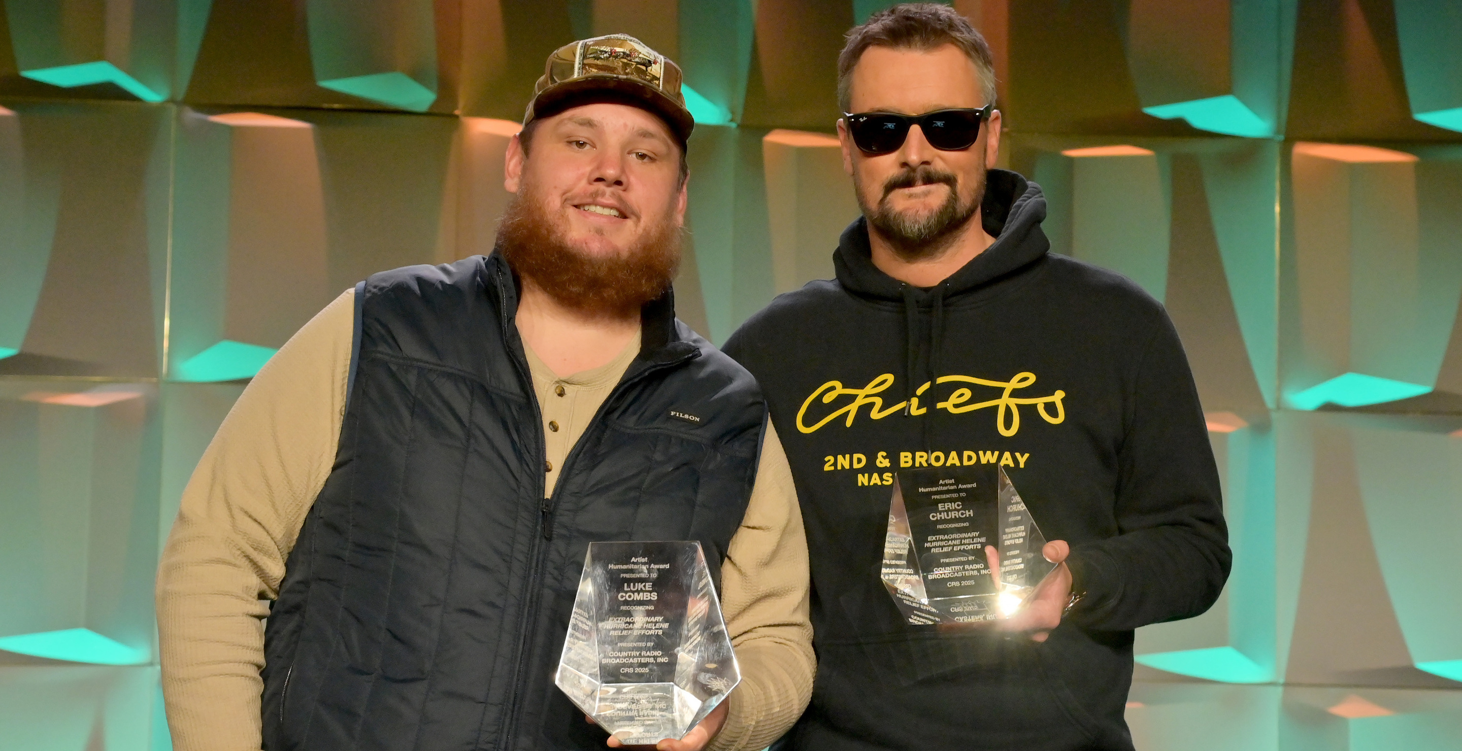 Eric Church And Luke Combs Felt “Uncomfortable” Receiving Humanitarian Award