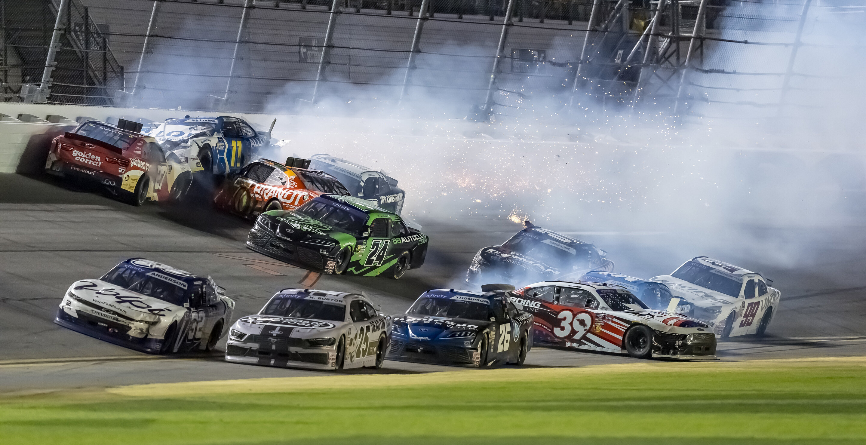 Horrific Moment Car Crashes And Flies Through The Air At NASCAR Daytona 500